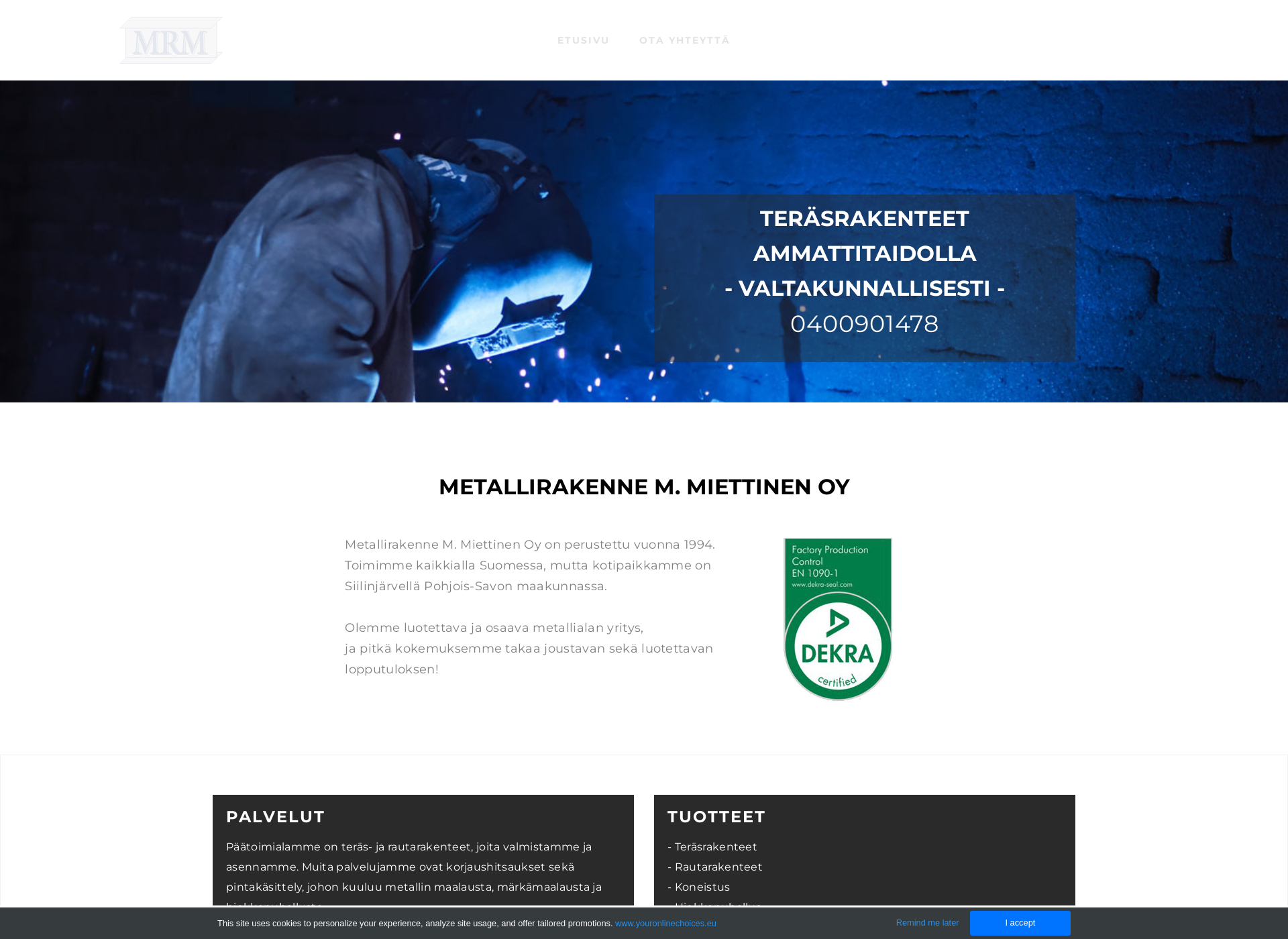 Screenshot for metallirakennemiettinen.fi