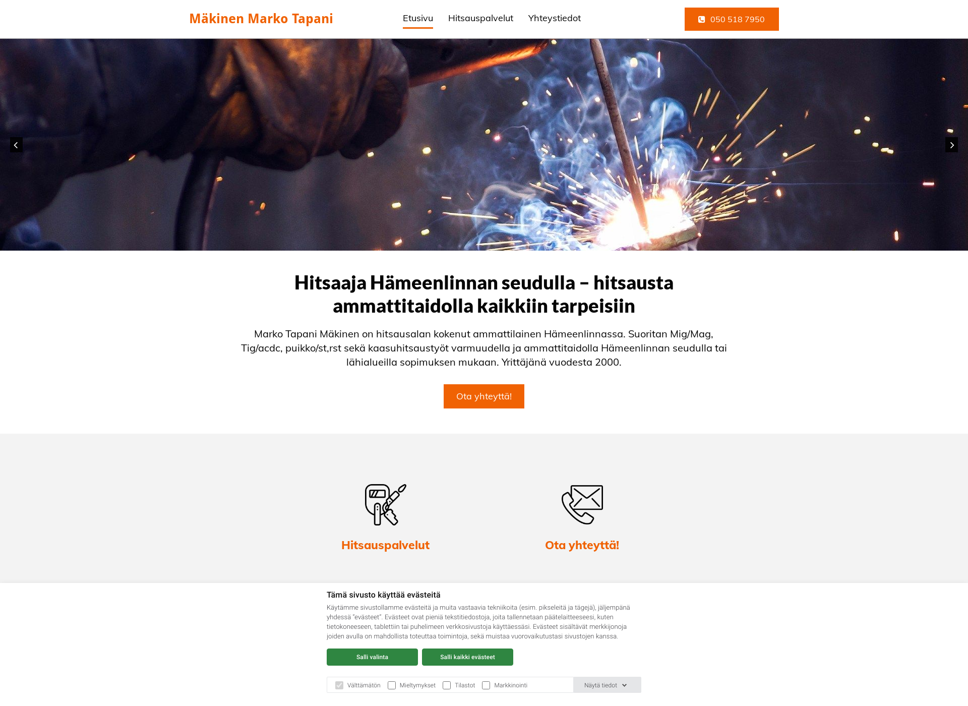 Screenshot for metallityothameenlinna.fi