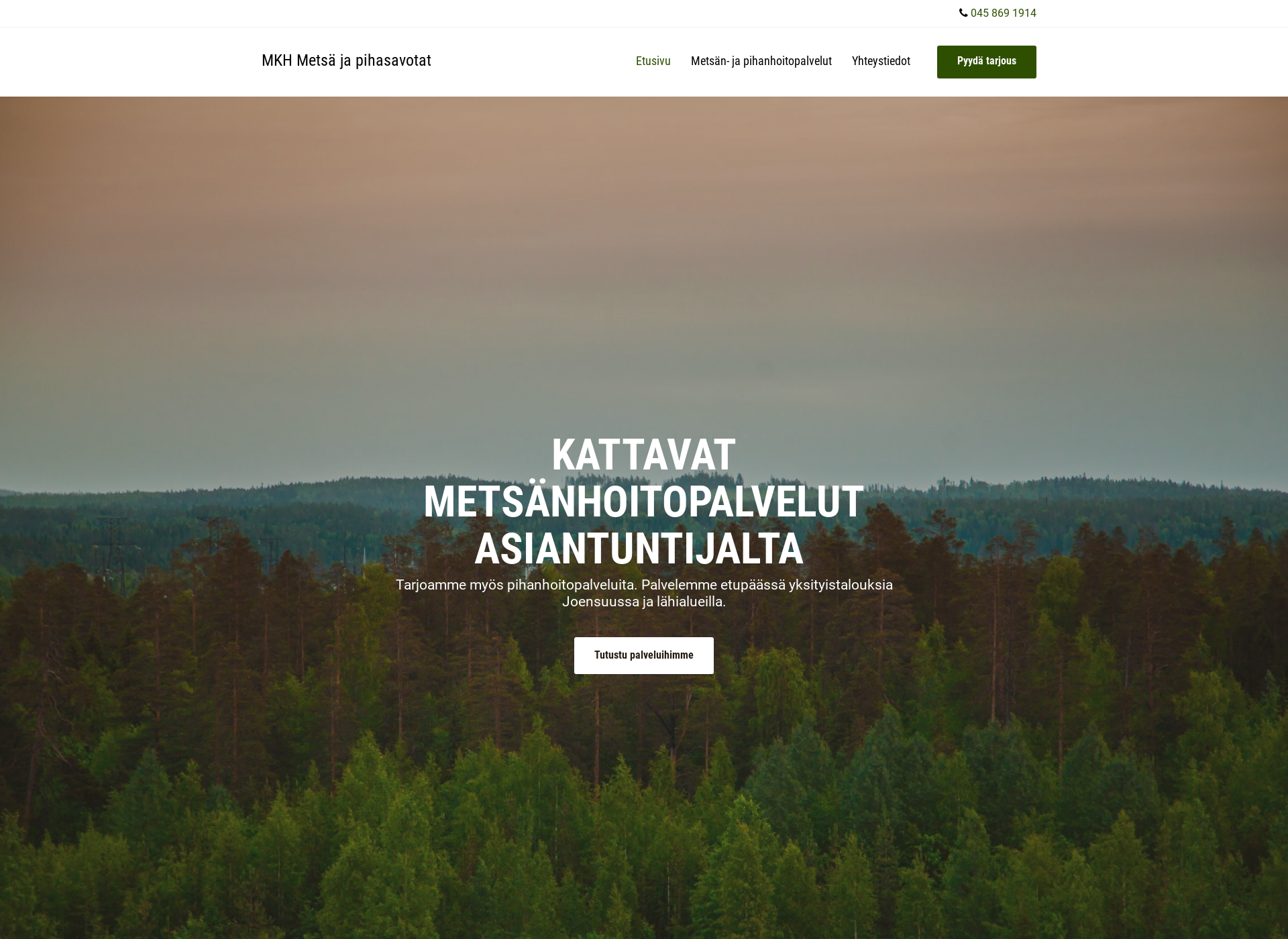 Skärmdump för metsajapihasavotat.fi