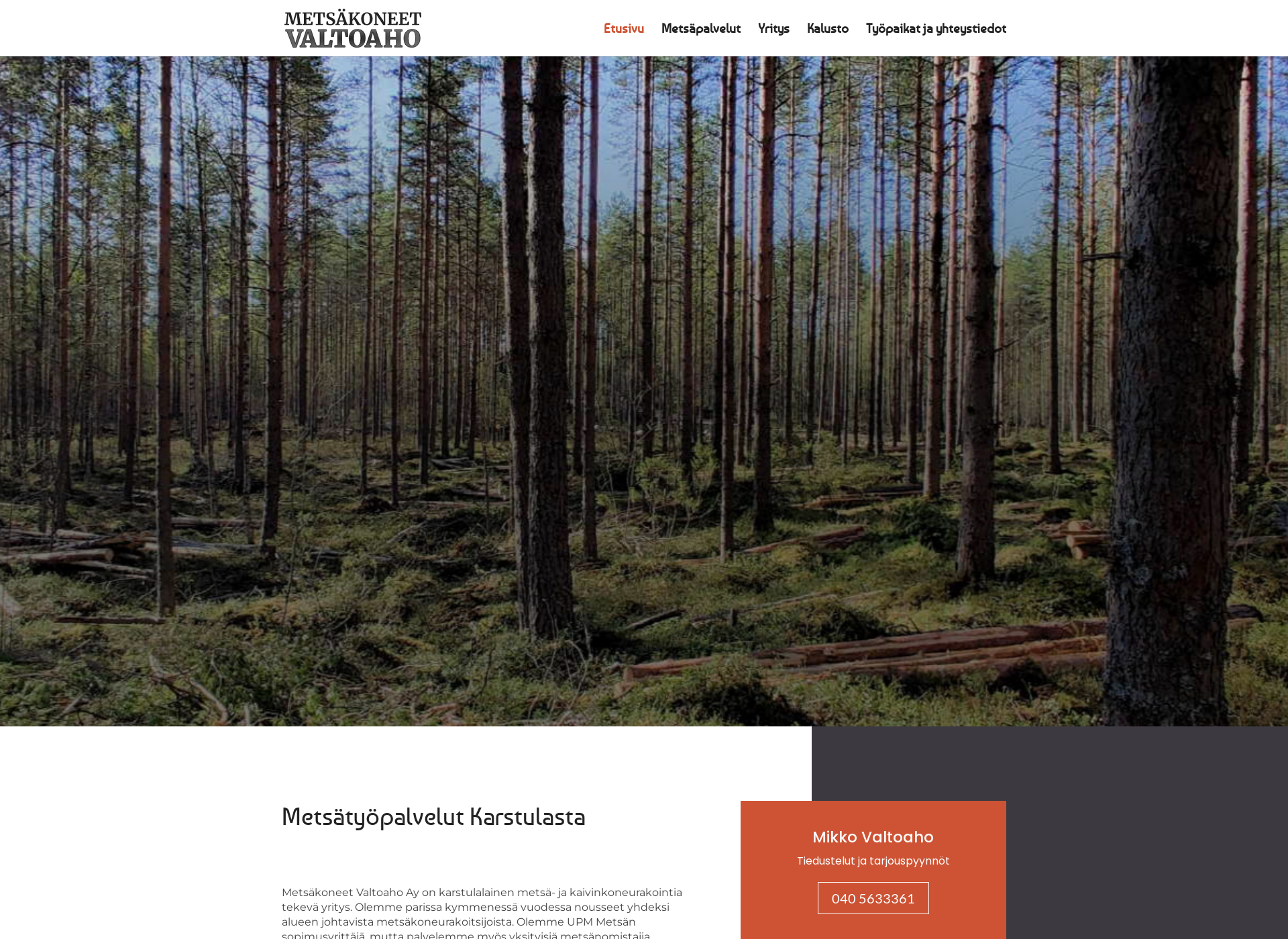 Screenshot for metsakoneetvaltoaho.fi
