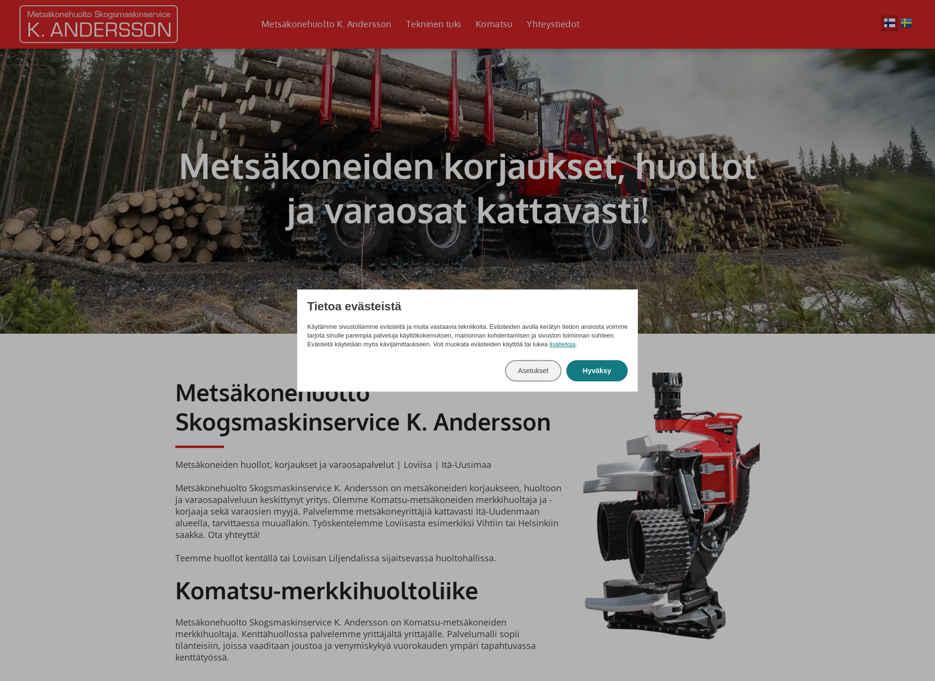 Screenshot for metsakonehuoltokandersson.fi