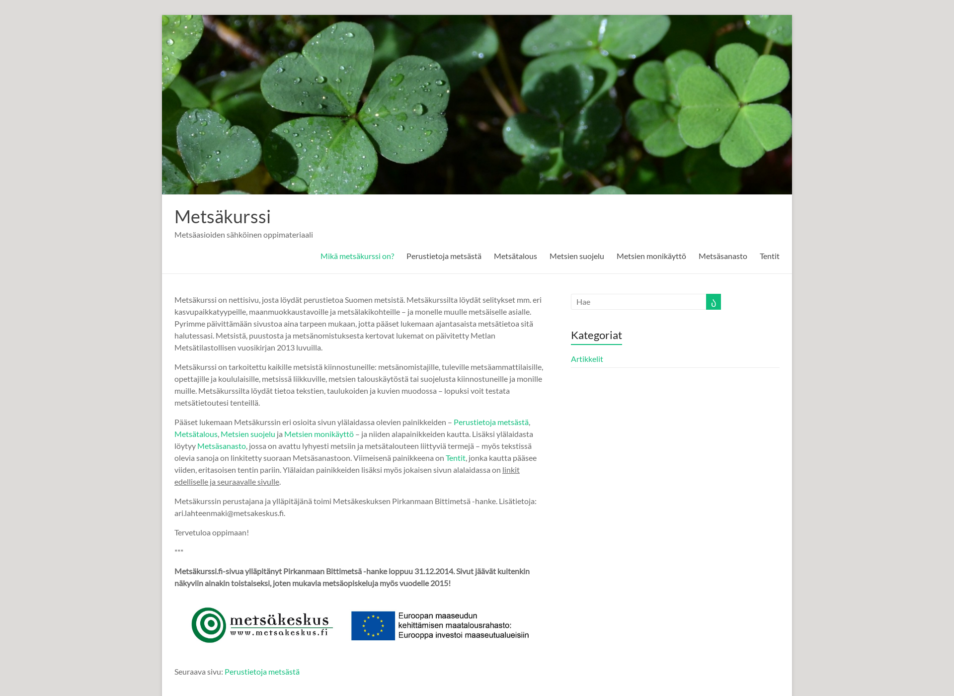 Screenshot for metsakurssi.fi