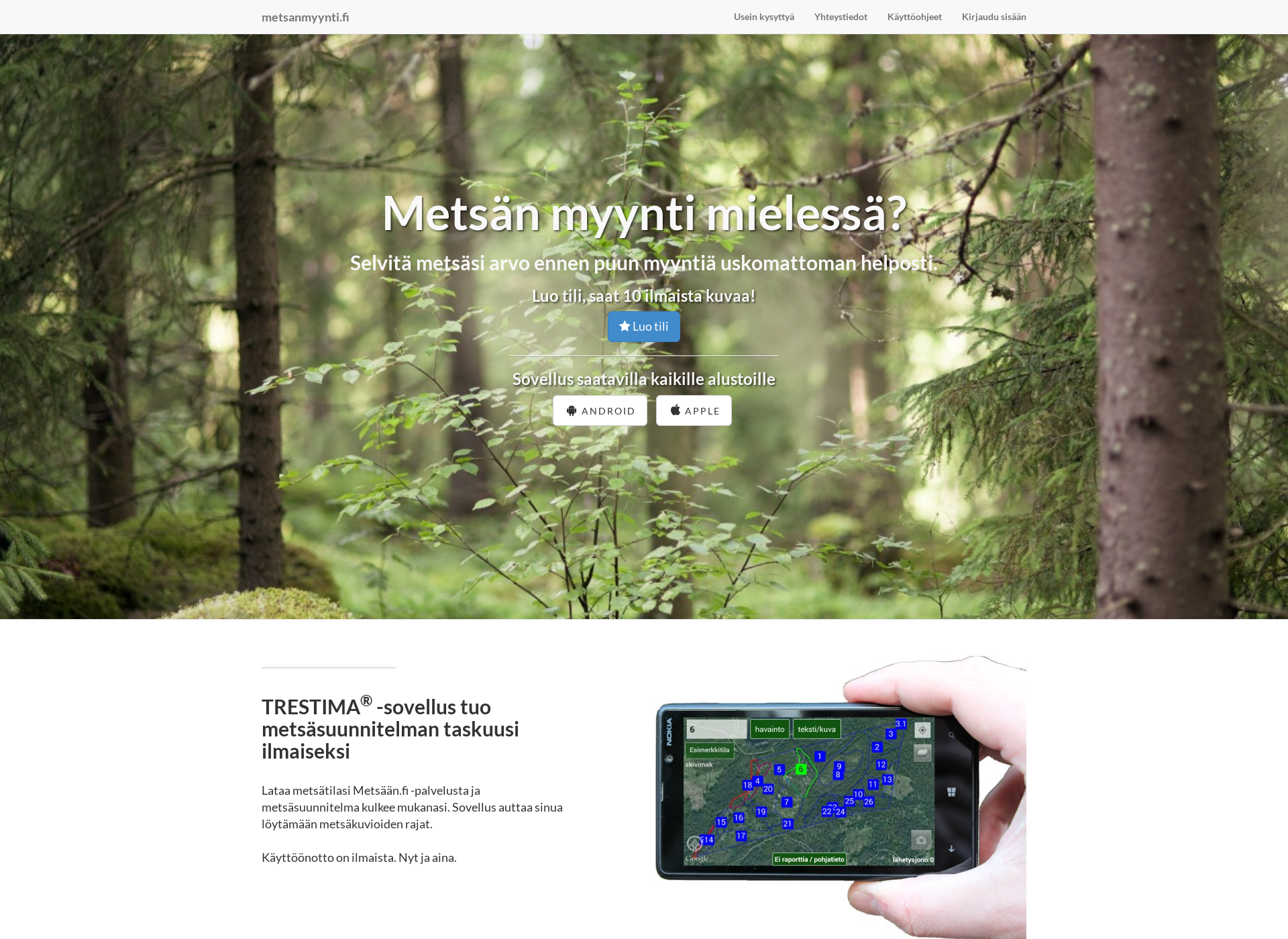 Screenshot for metsanmyynti.fi