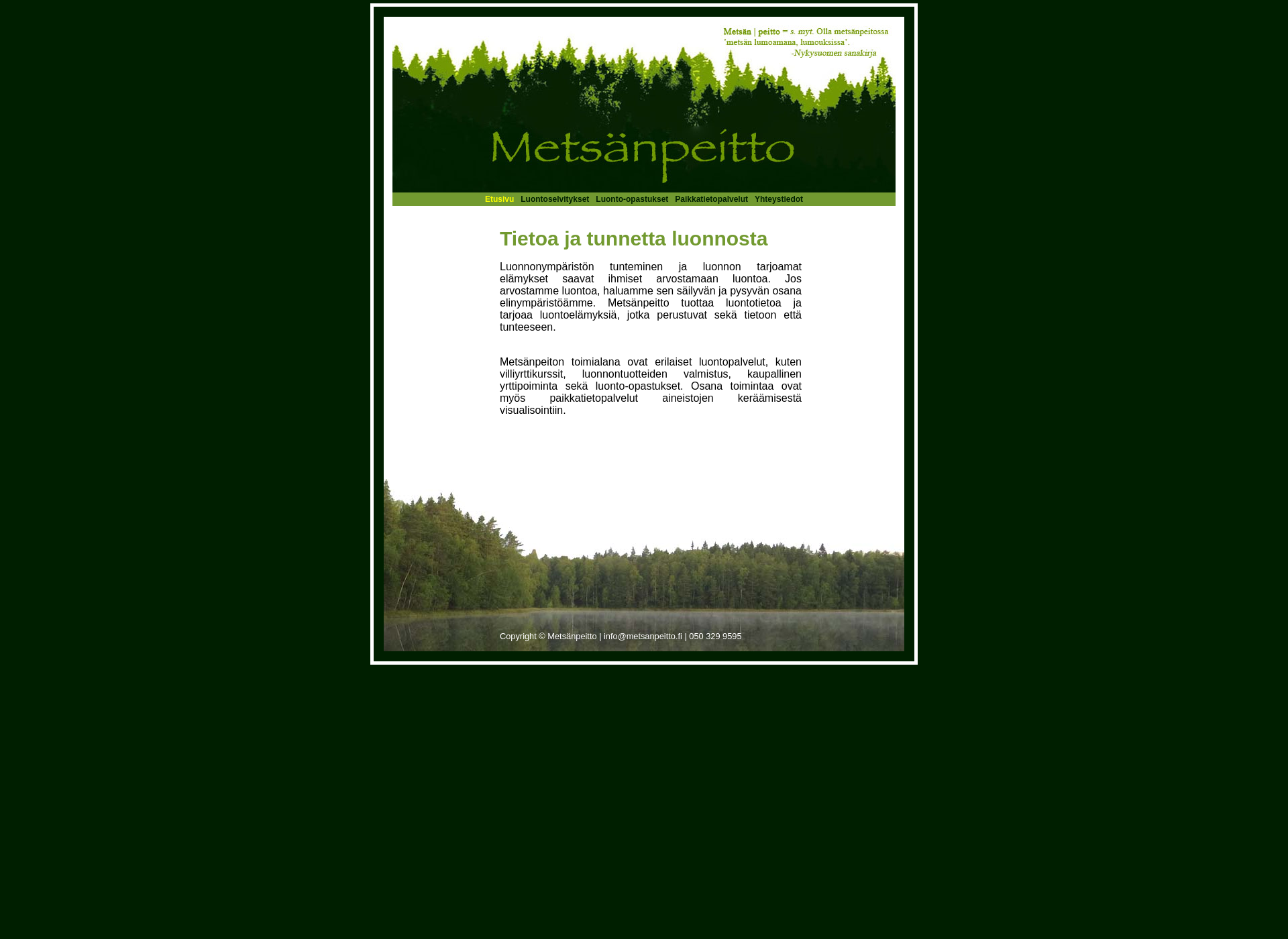 Skärmdump för metsanpeitto.fi