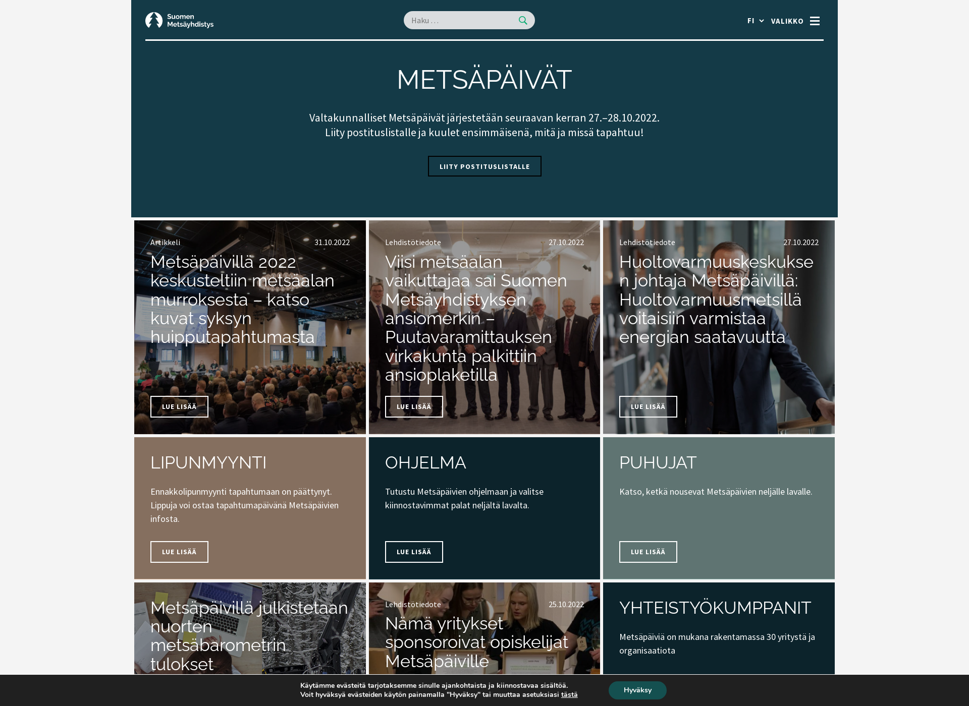 Screenshot for metsapaivat.fi