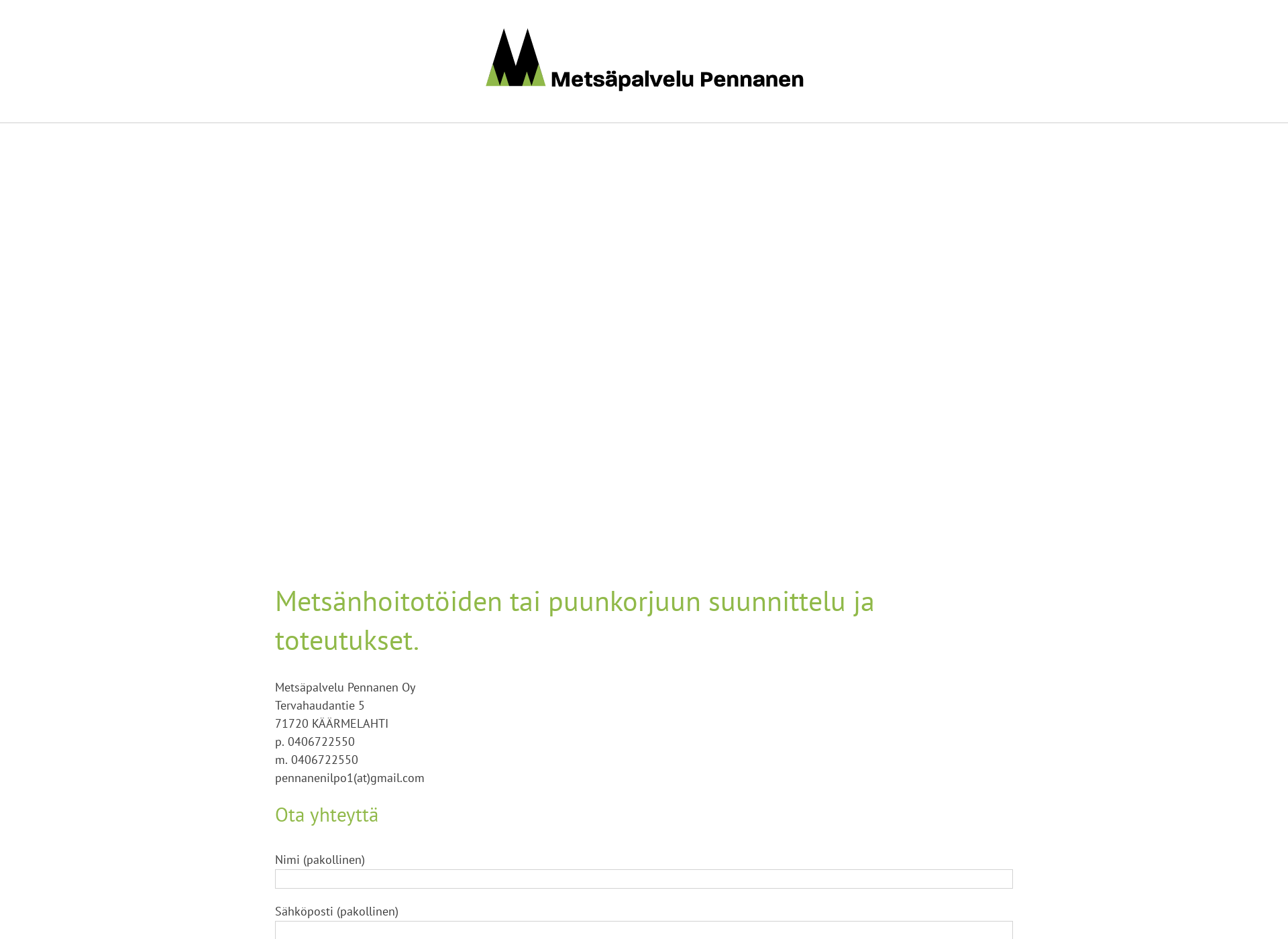 Screenshot for metsapalvelupennanen.fi