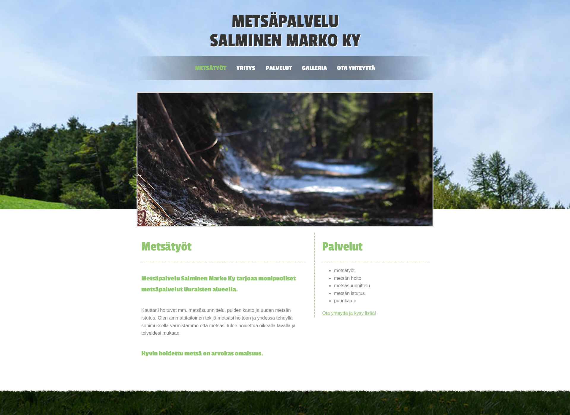 Screenshot for metsapalvelusalminen.fi