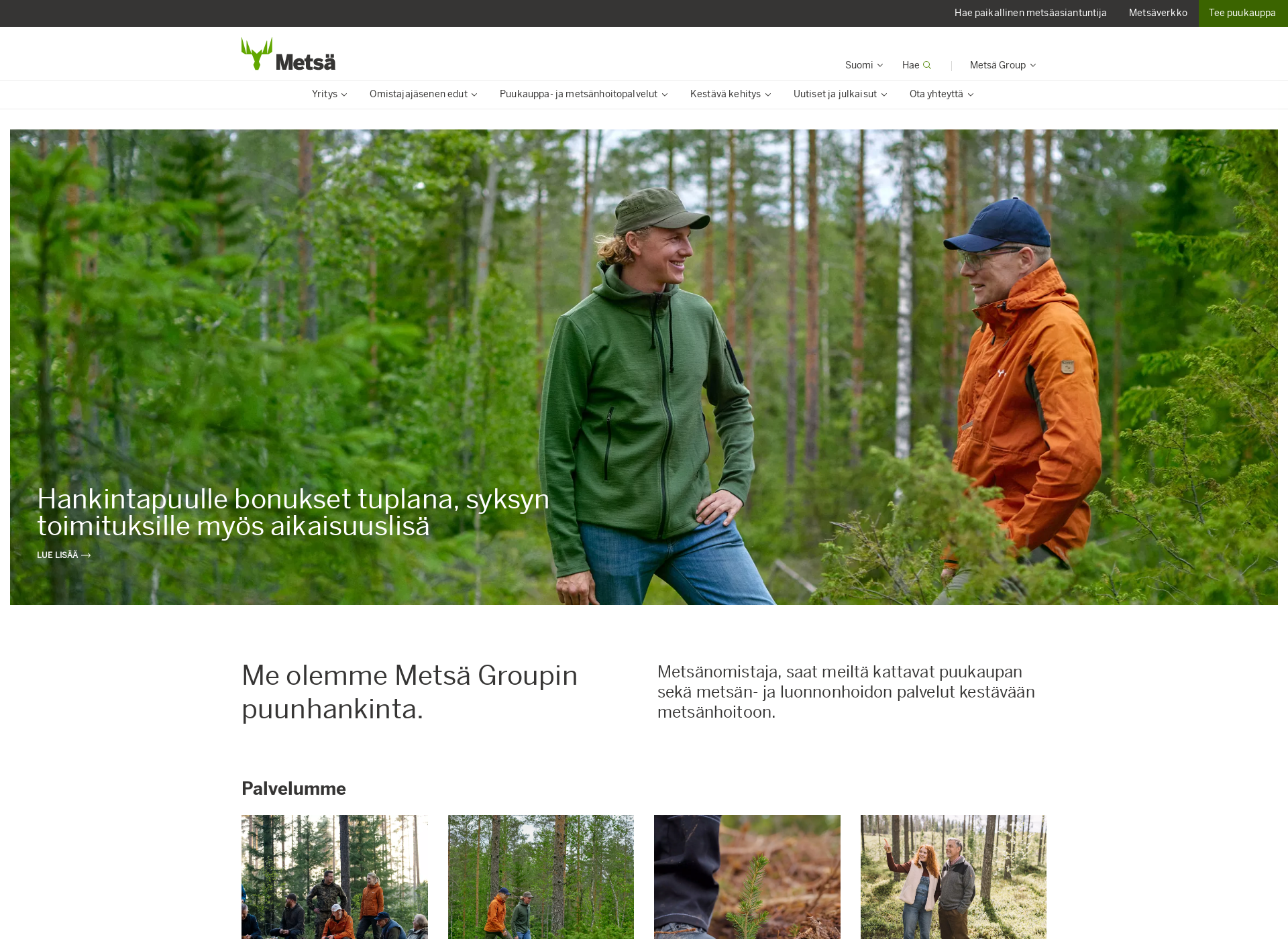 Screenshot for metsapalvelut.fi