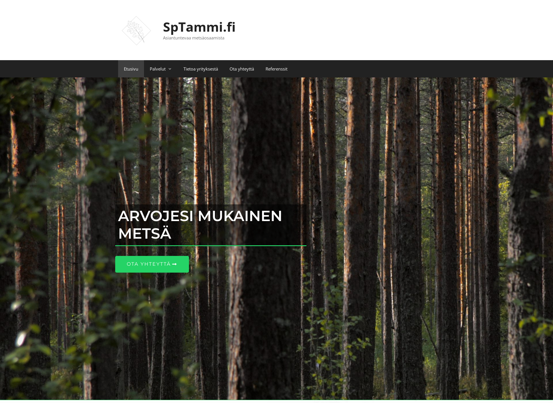 Skärmdump för metsapalvelutammi.fi