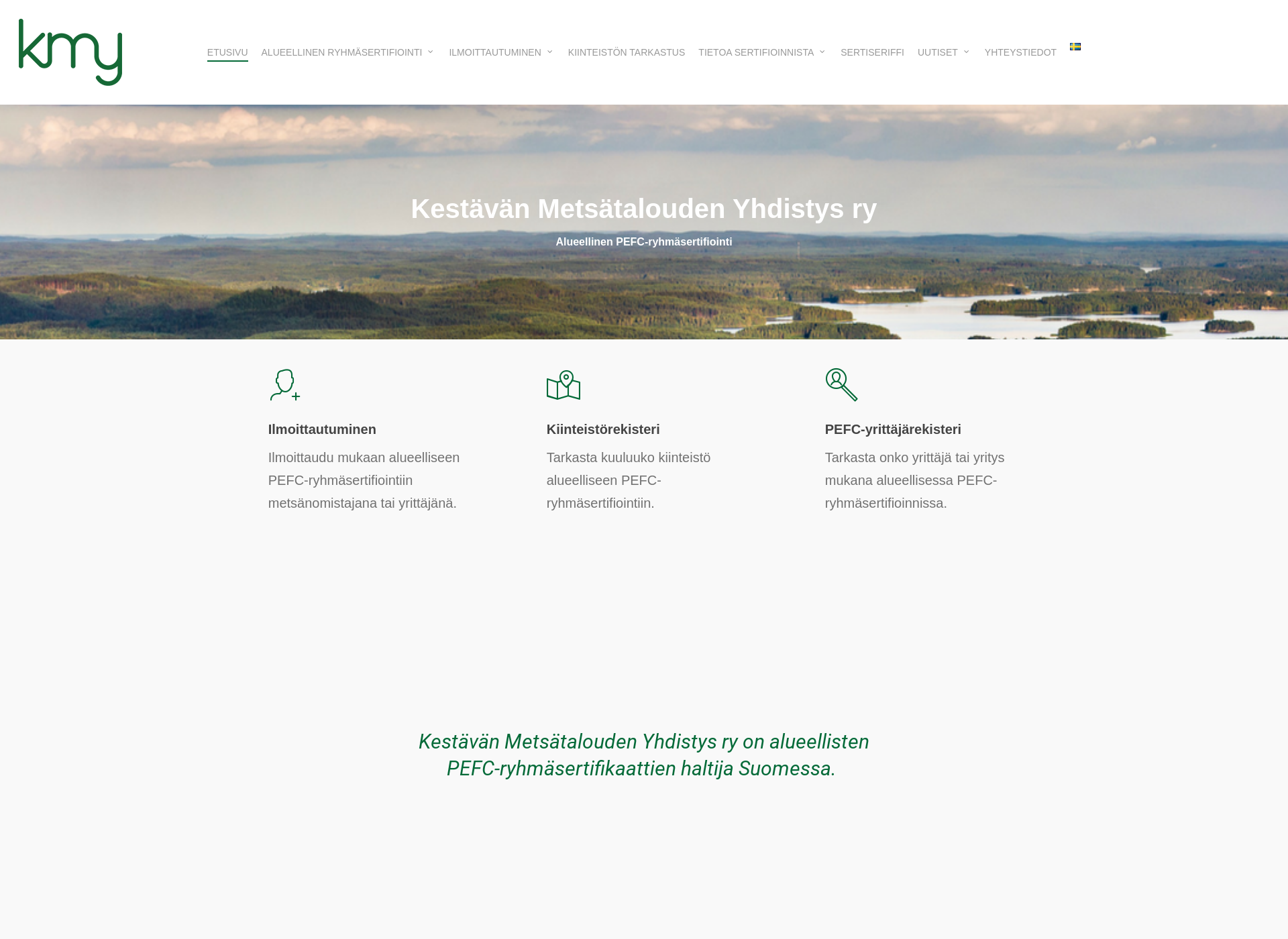 Skärmdump för metsasertifikaatti.fi