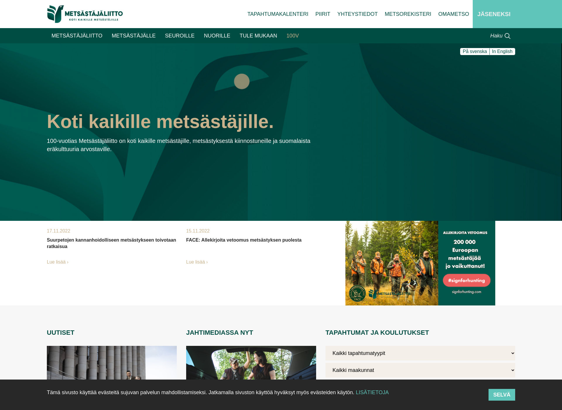 Screenshot for metsastajaliitto.fi