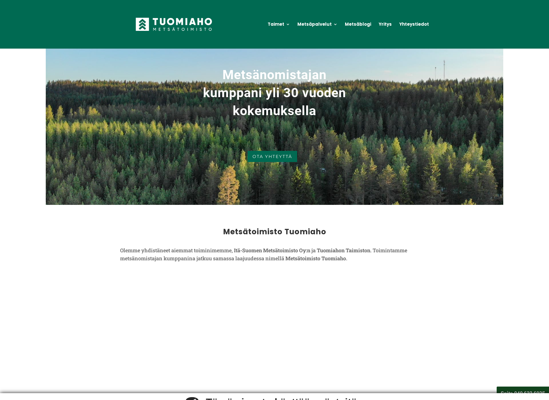 Skärmdump för metsatoimisto.fi