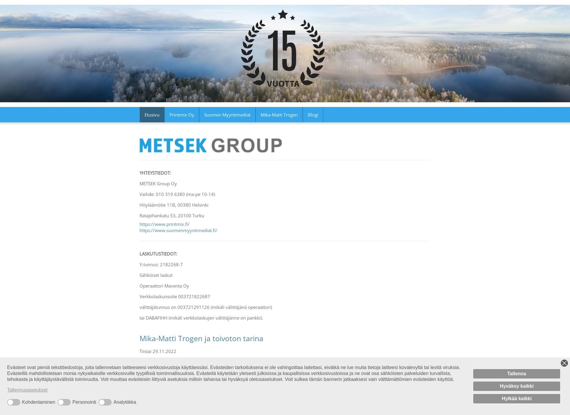Screenshot for metsek.fi