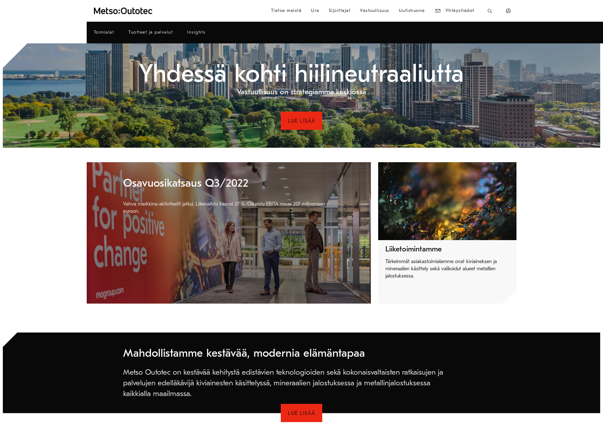 Screenshot for metso.fi