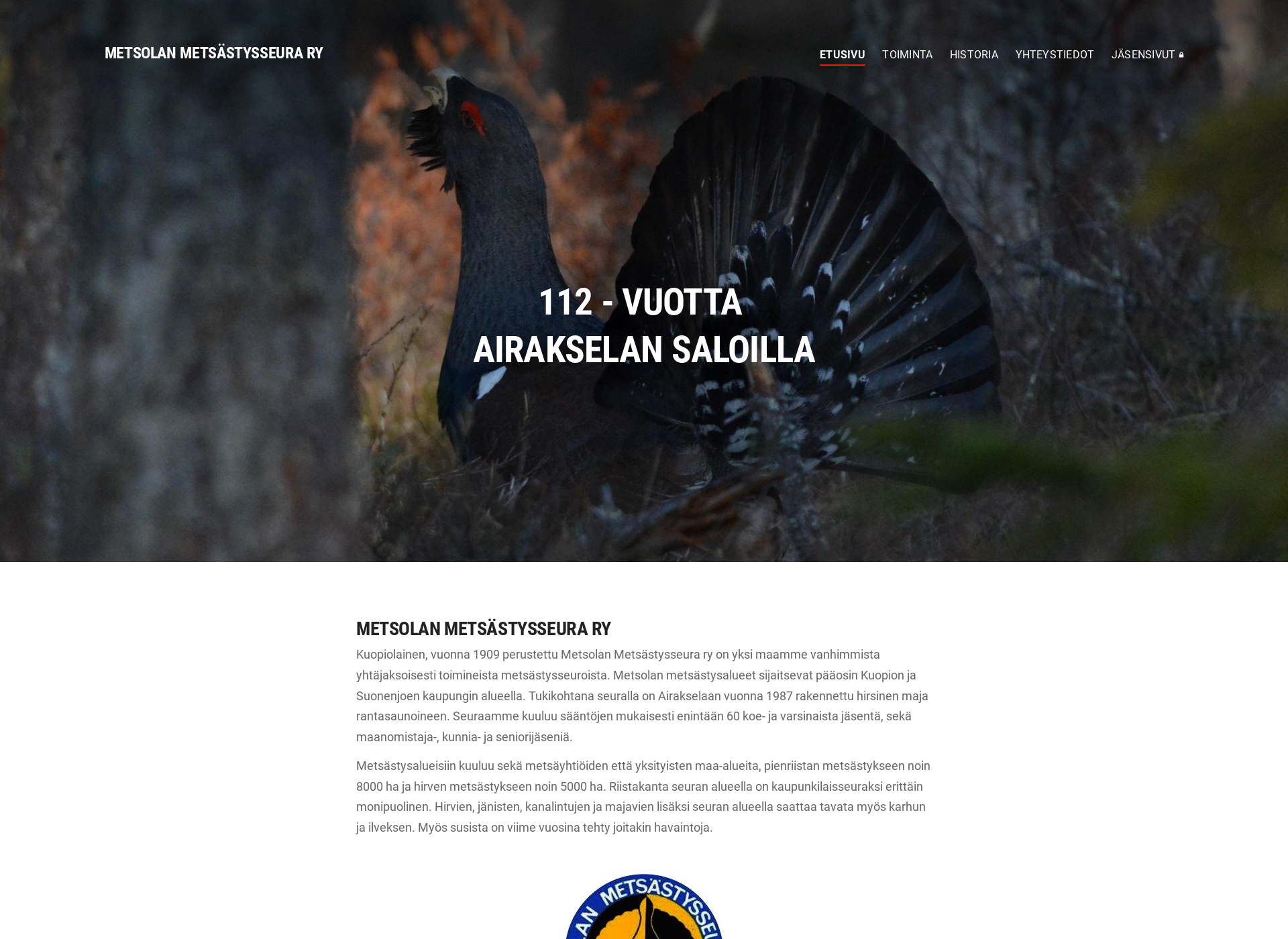Screenshot for metsolanmetsastysseura.fi