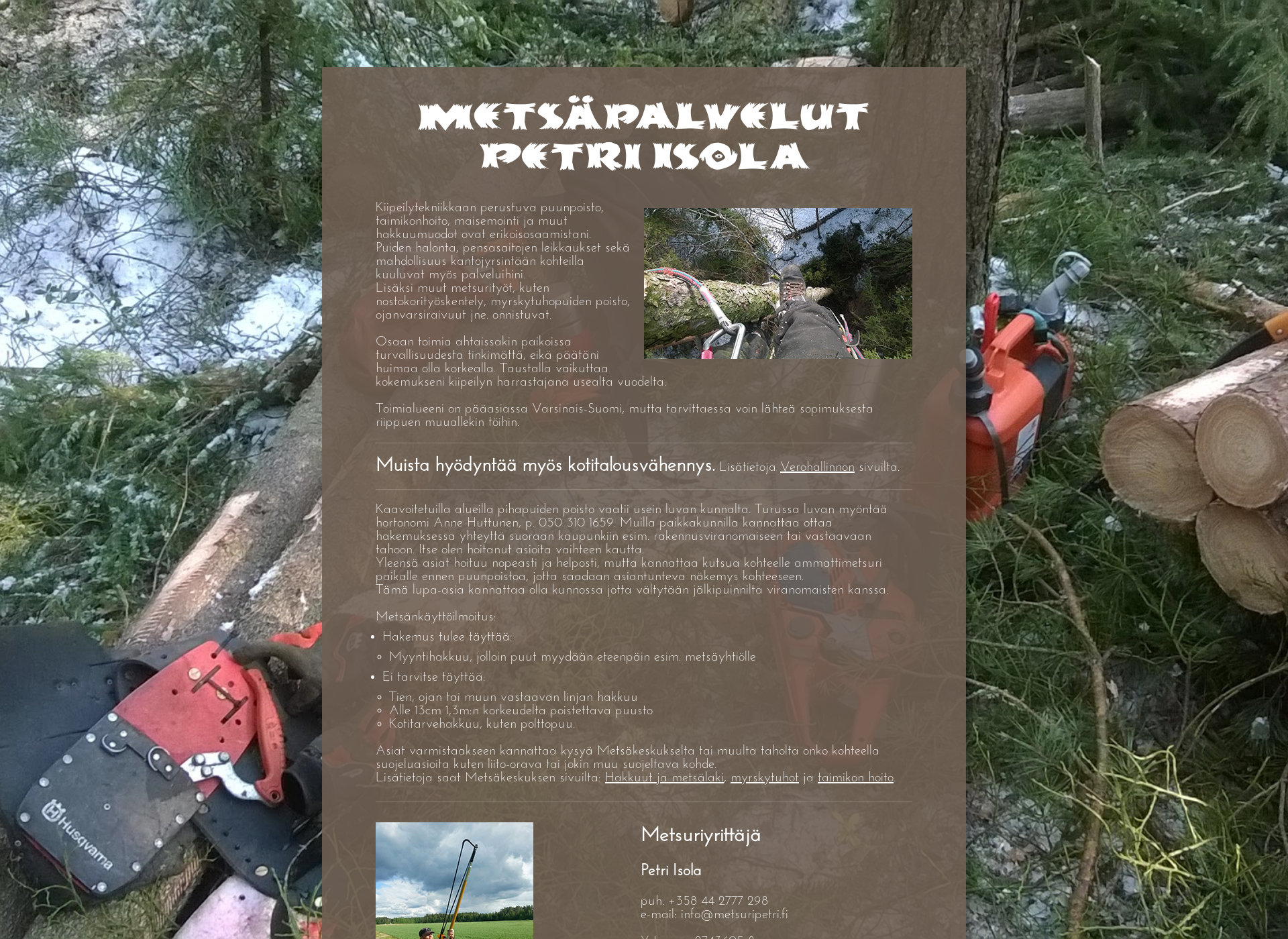 Näyttökuva metsuripetri.fi