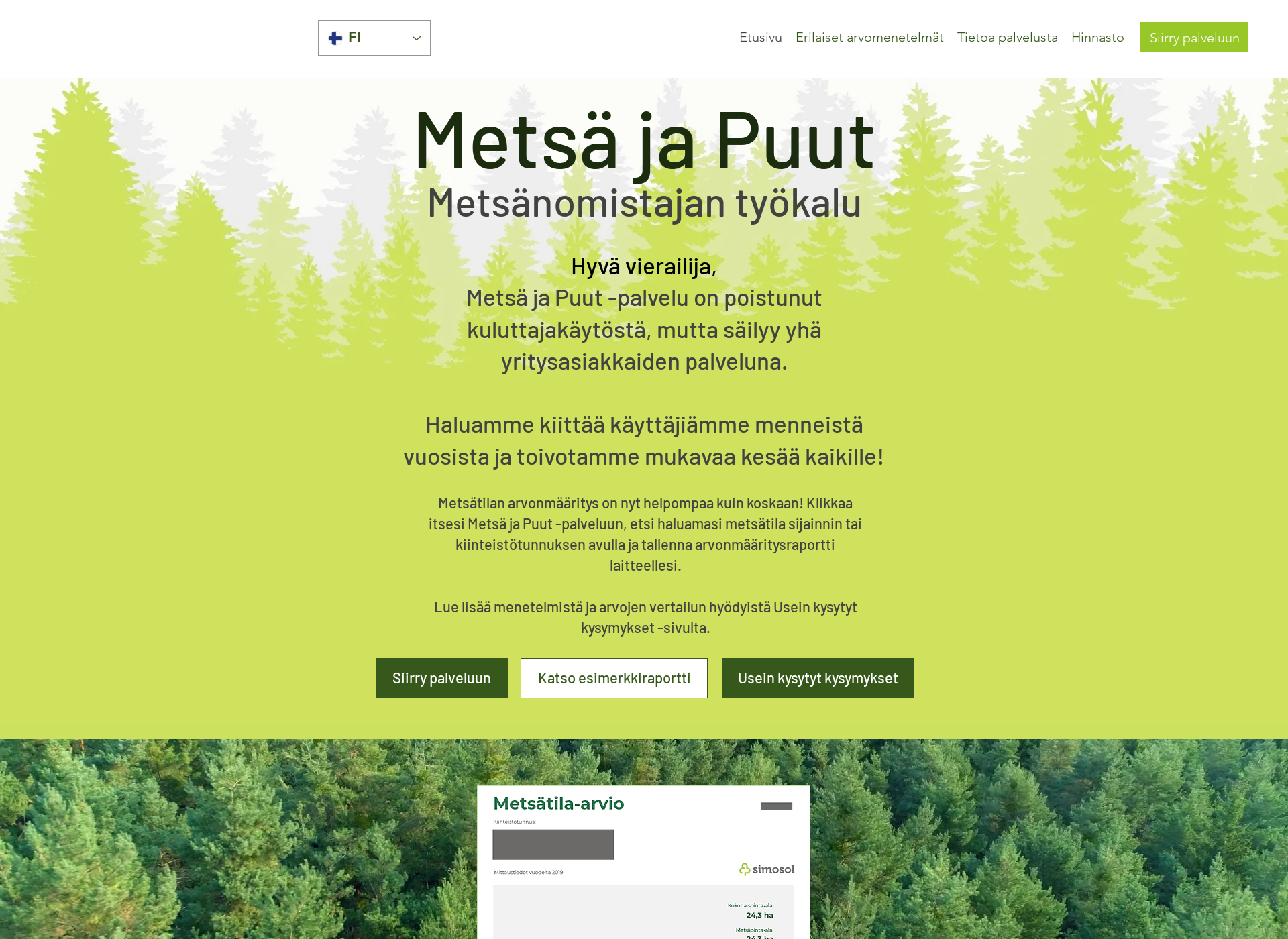 Screenshot for metsäjapuut.fi