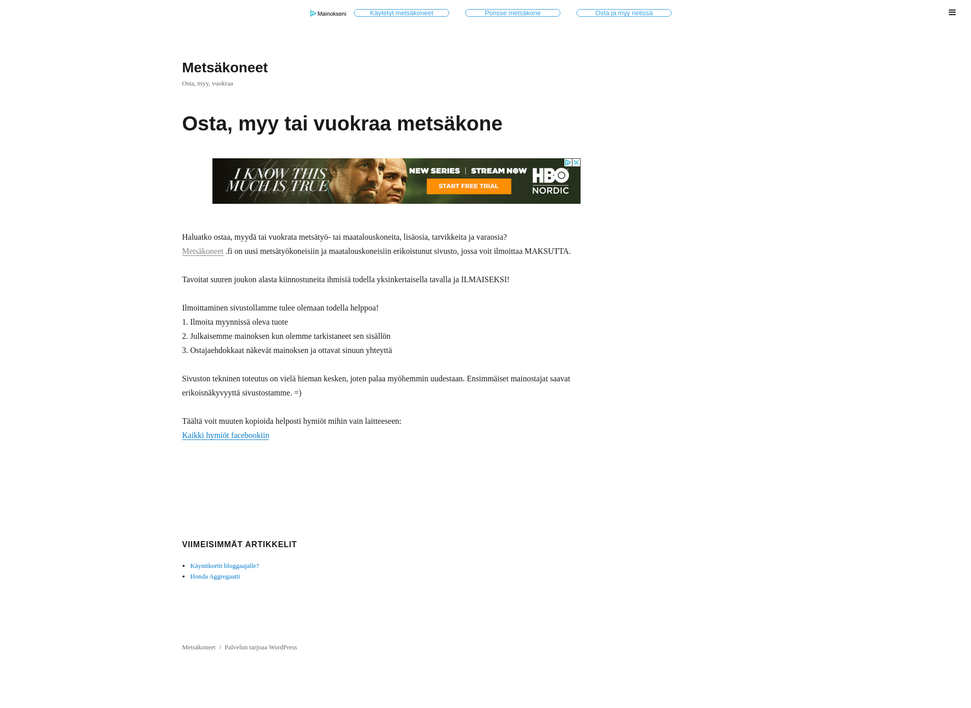 Screenshot for metsäkoneet.fi