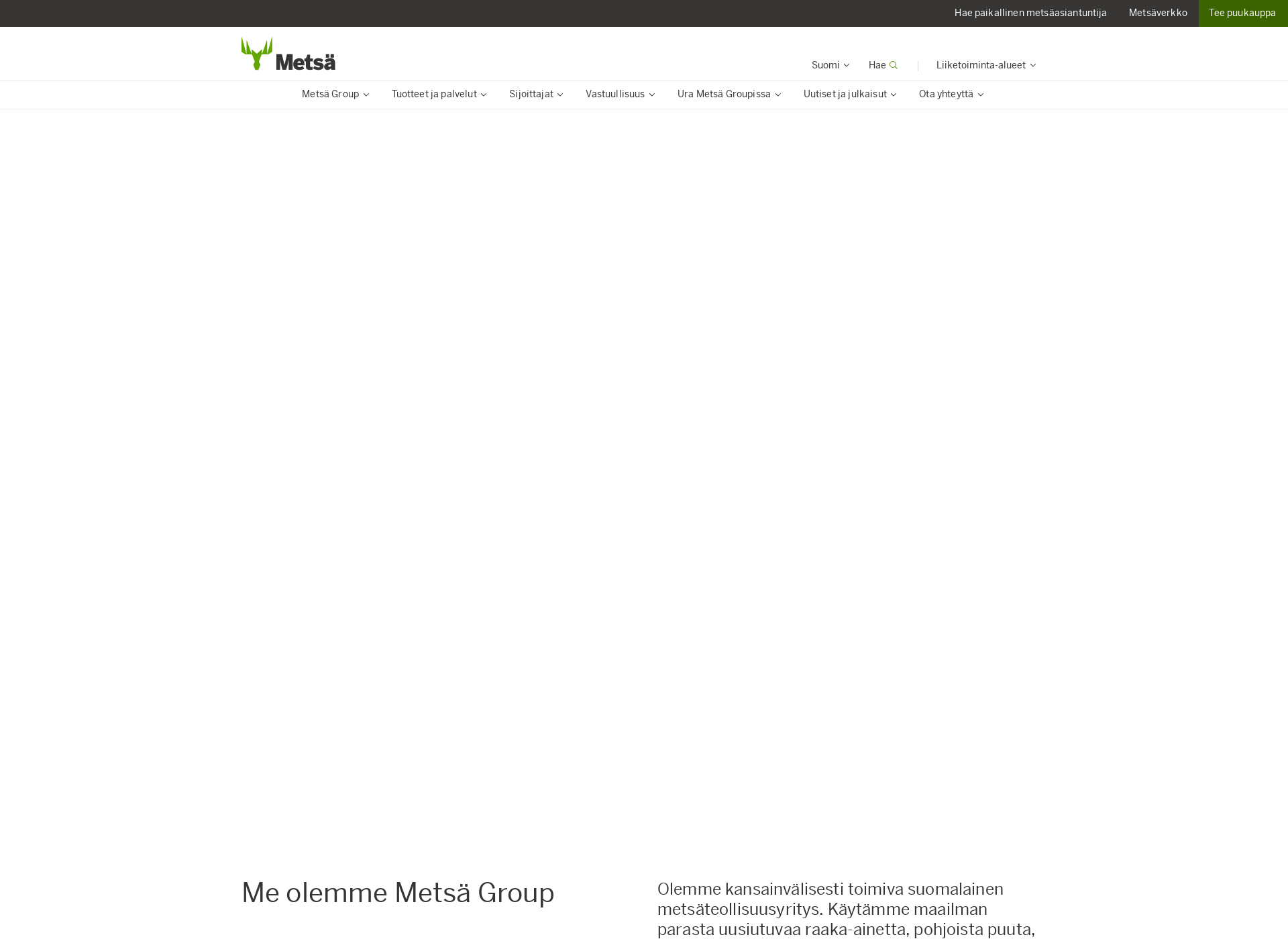 Screenshot for metsäliitto.fi