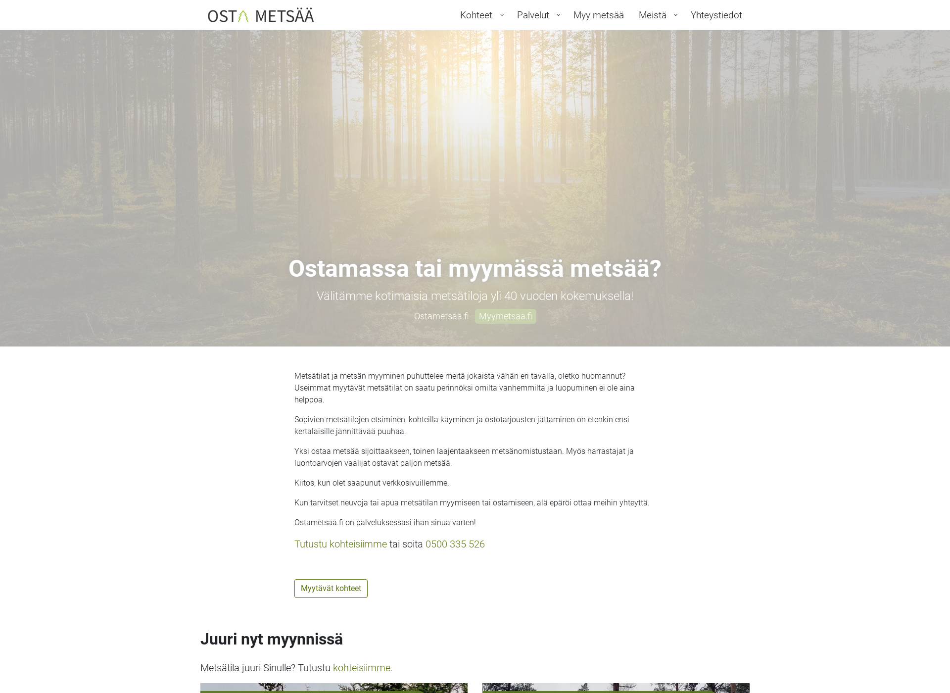 Näyttökuva metsää.fi