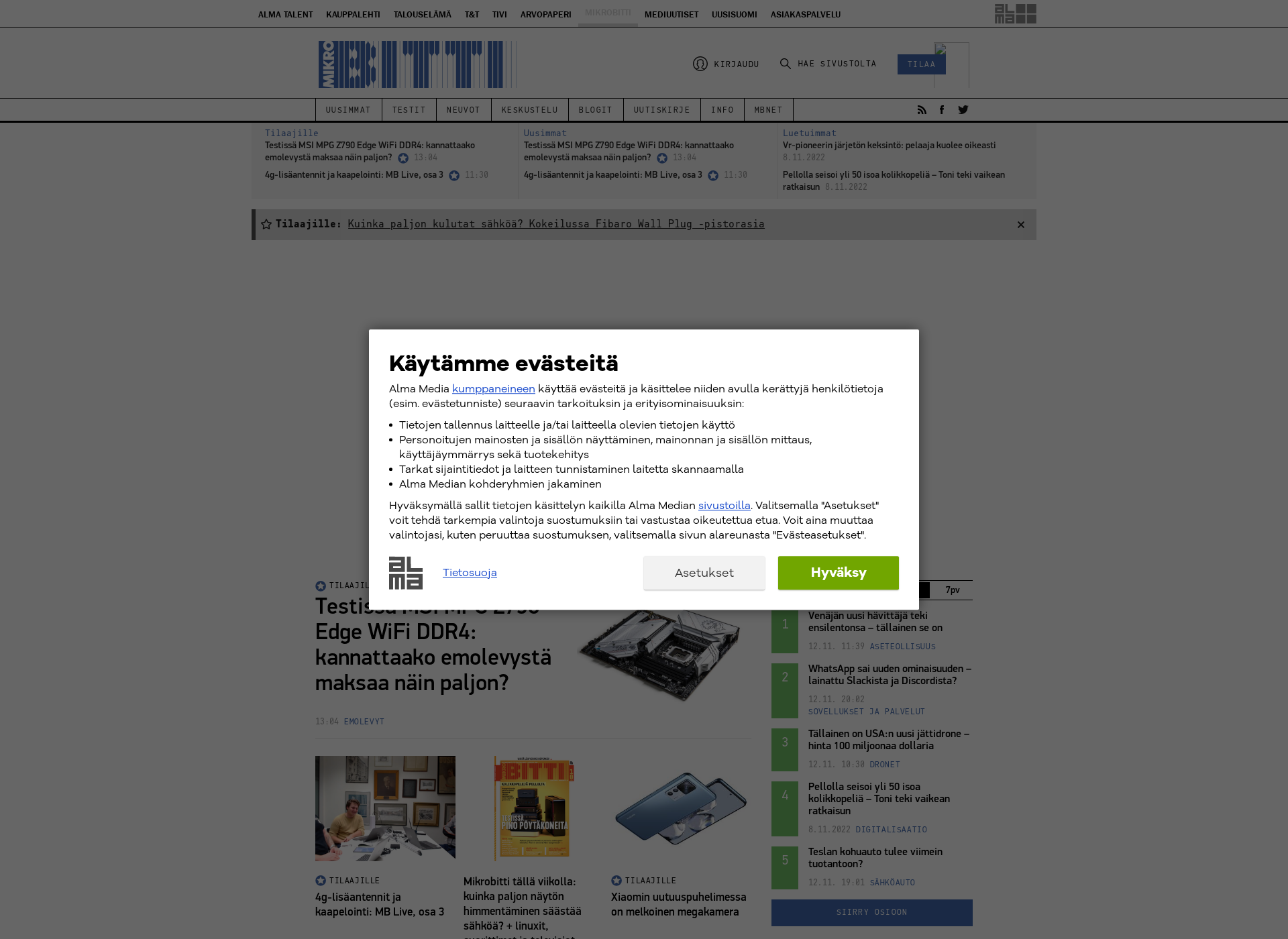 Skärmdump för micropc.fi