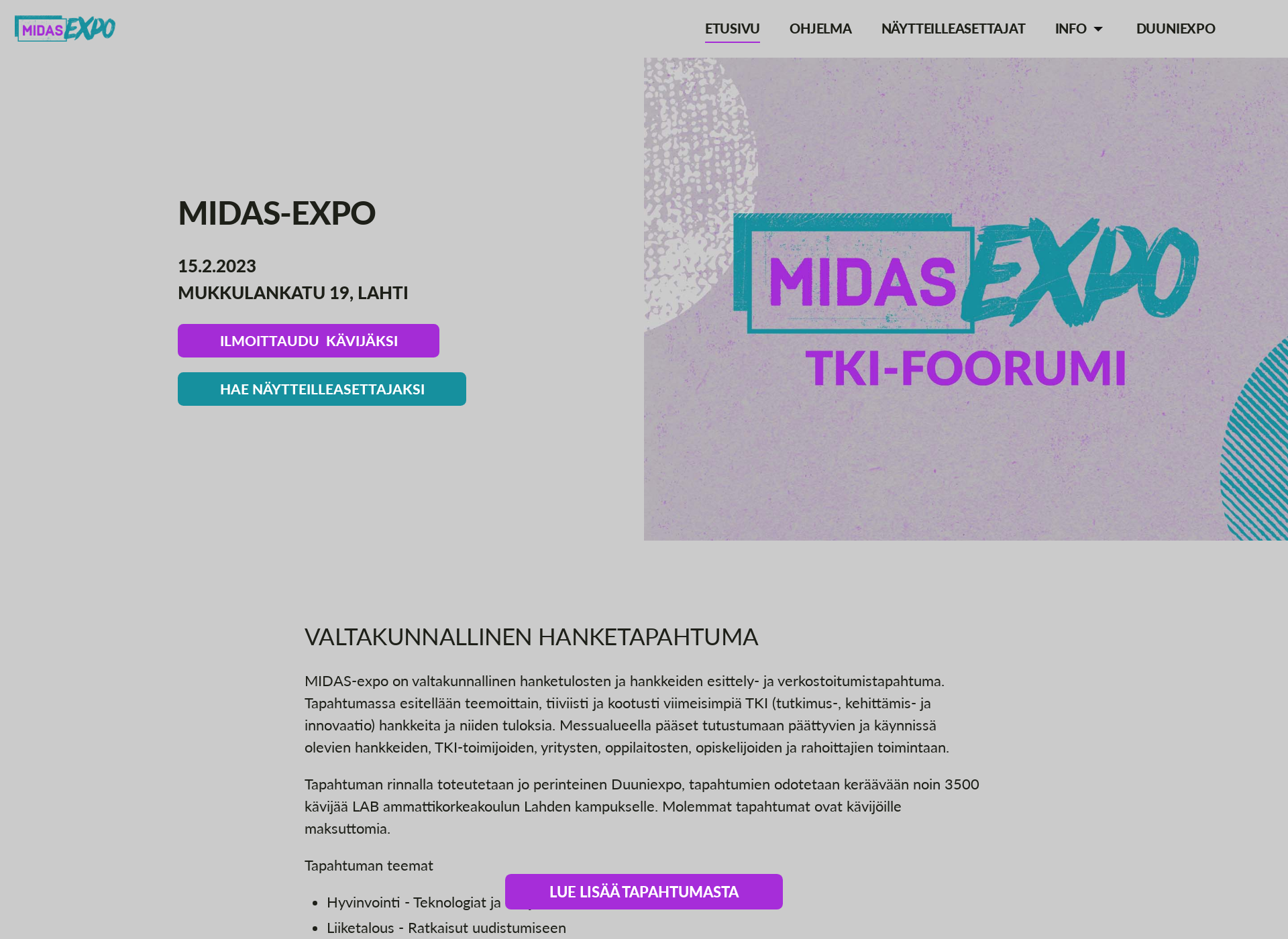 Screenshot for midas-expo.fi