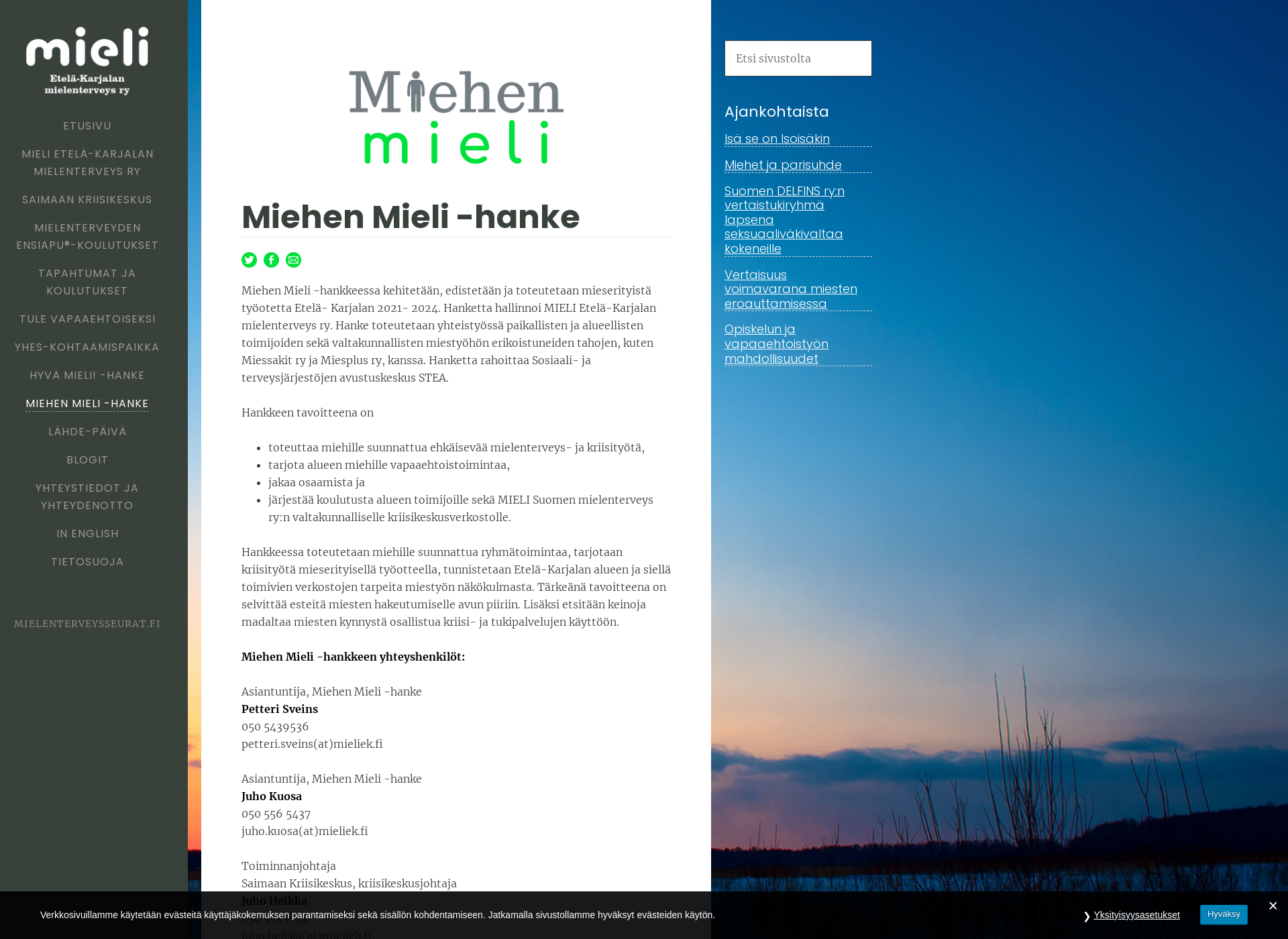 Screenshot for miehenmieli.fi