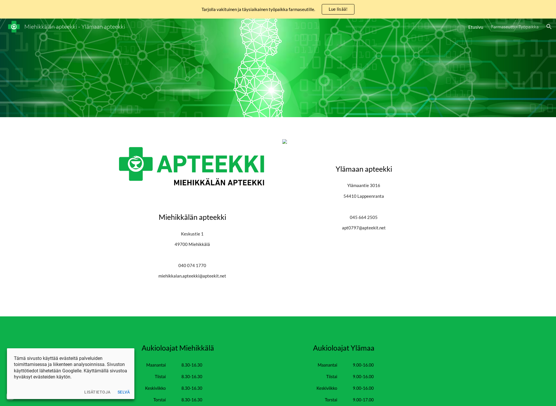 Screenshot for miehikkalanapteekki.fi