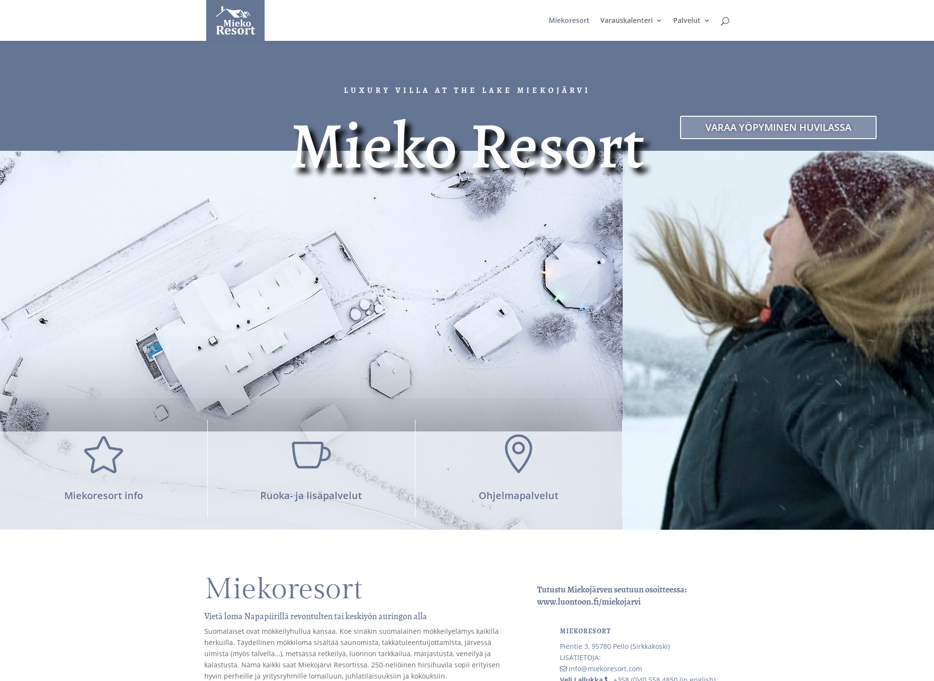 Screenshot for miekojarvenresort.fi