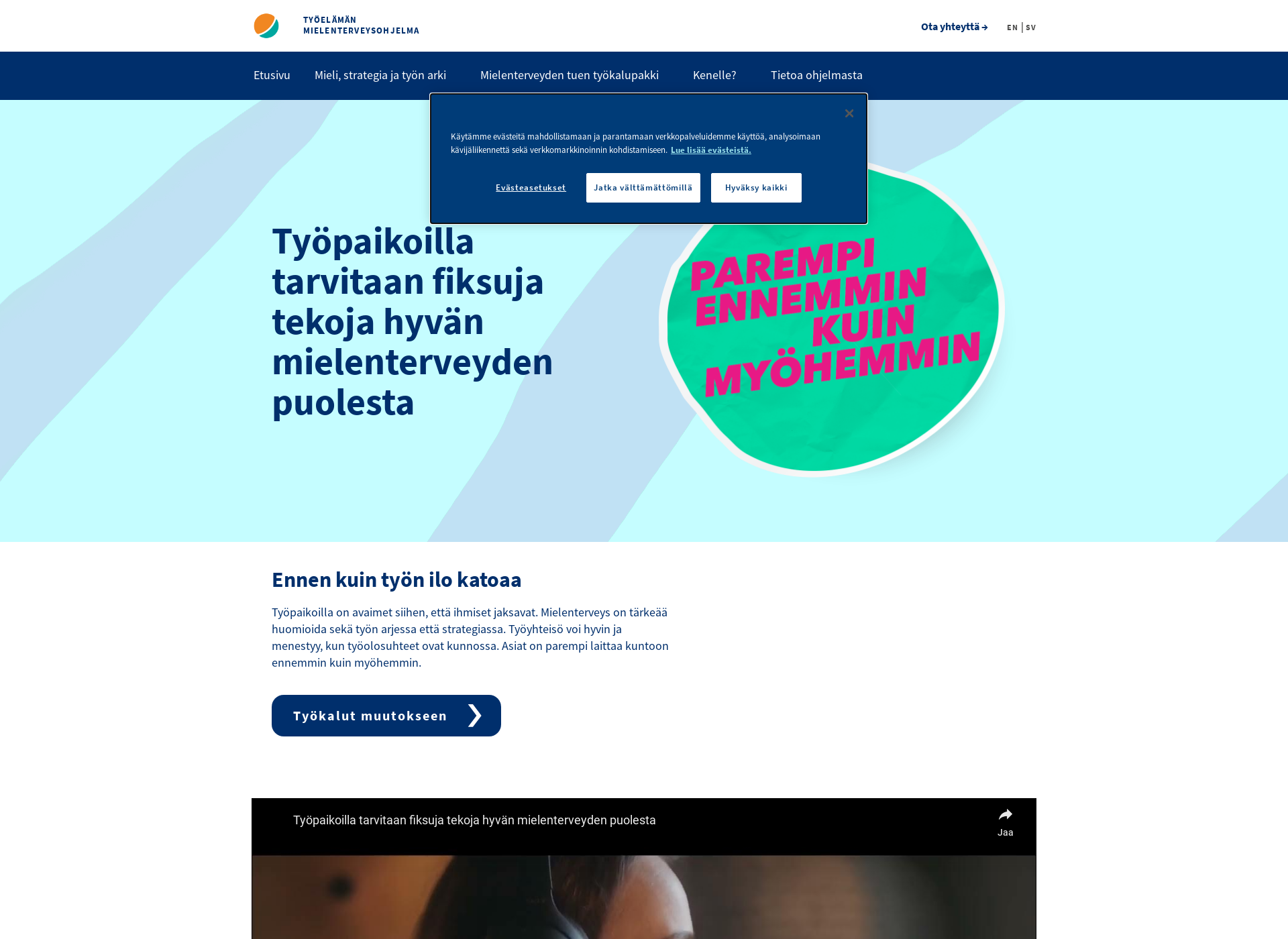 Skärmdump för mielityo.fi