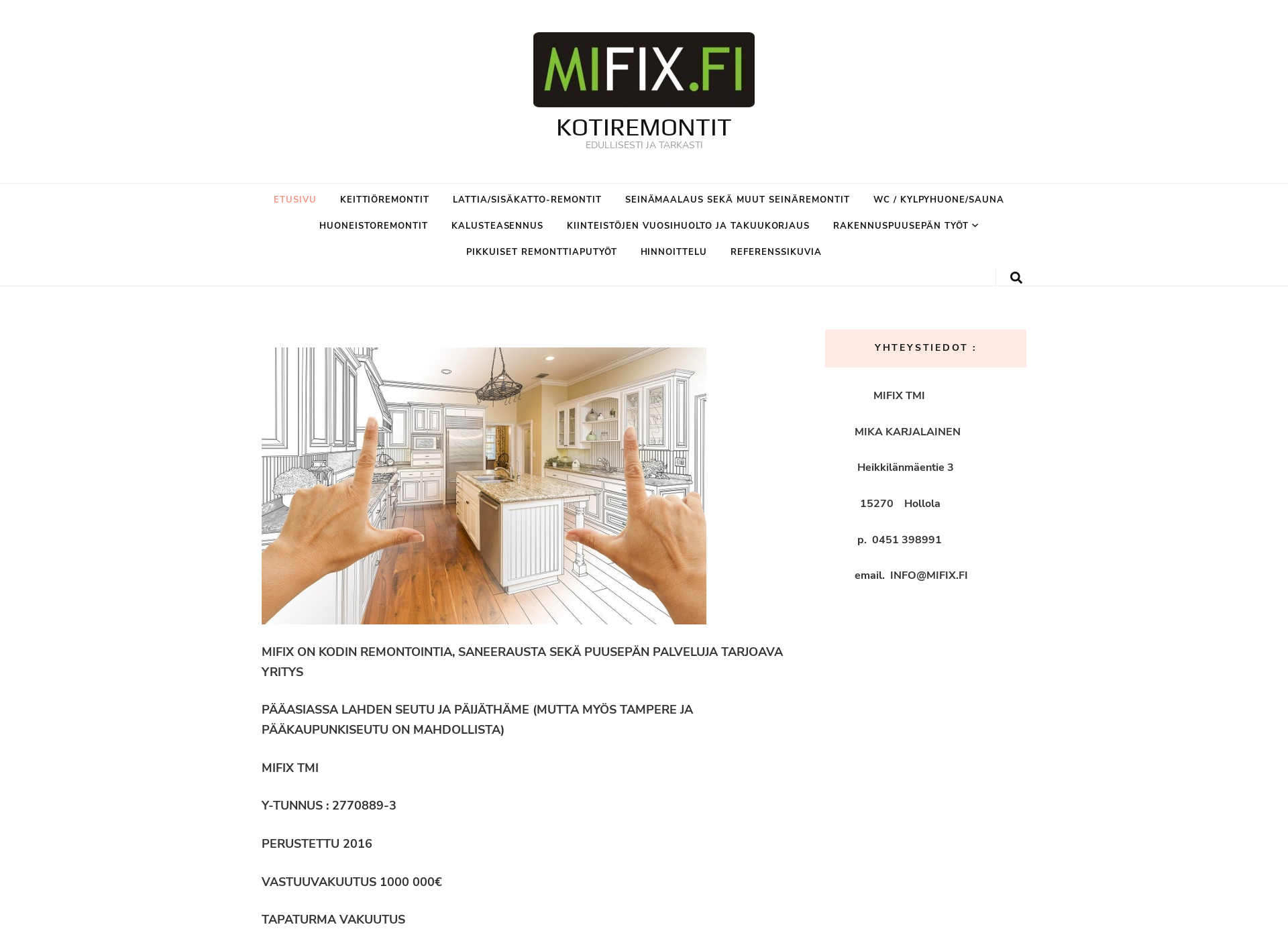 Screenshot for mifix.fi