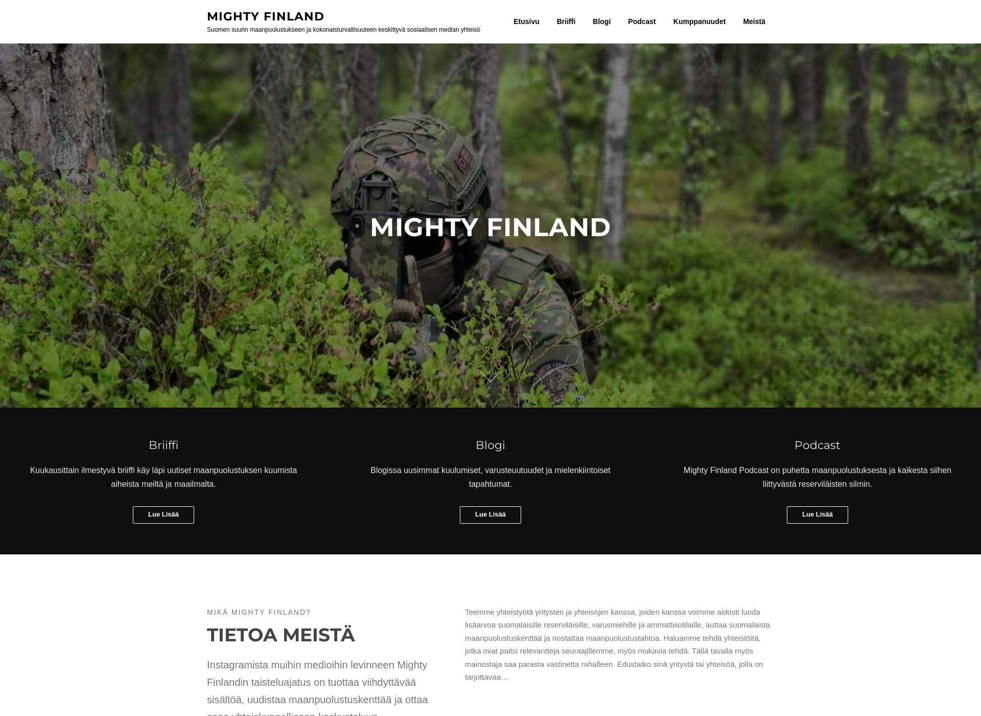 Screenshot for mightyfinland.fi