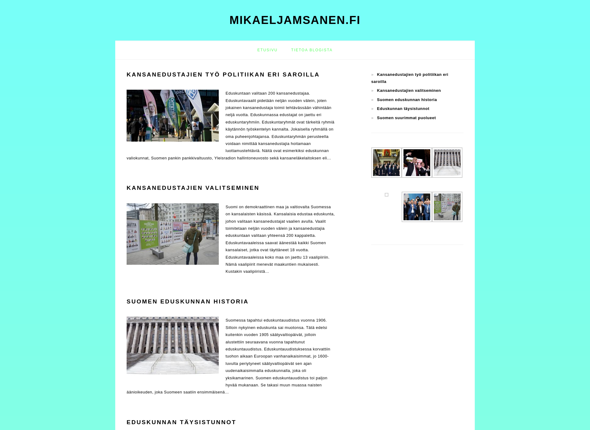Skärmdump för mikaeljamsanen.fi