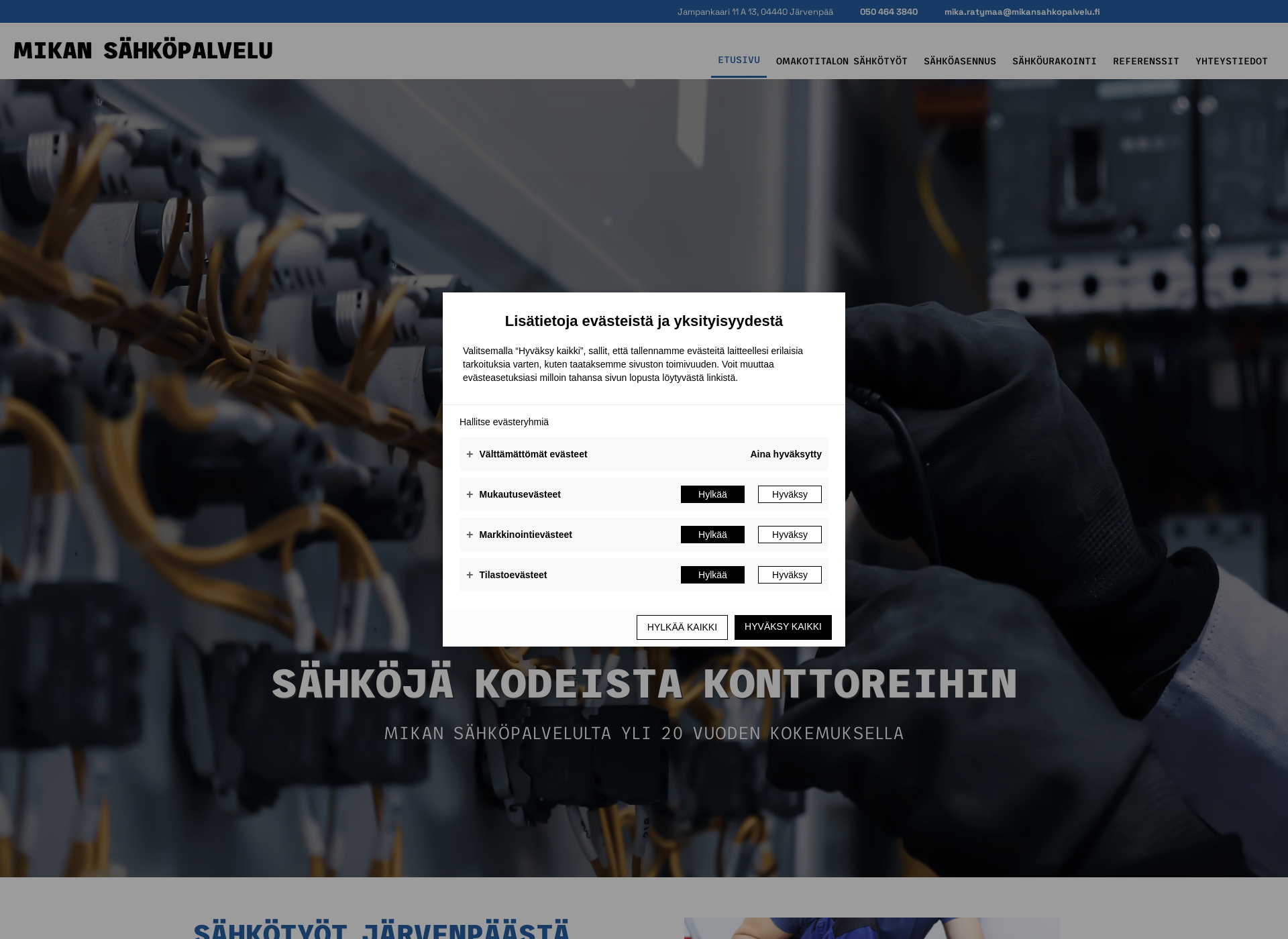 Screenshot for mikansahkopalvelu.fi