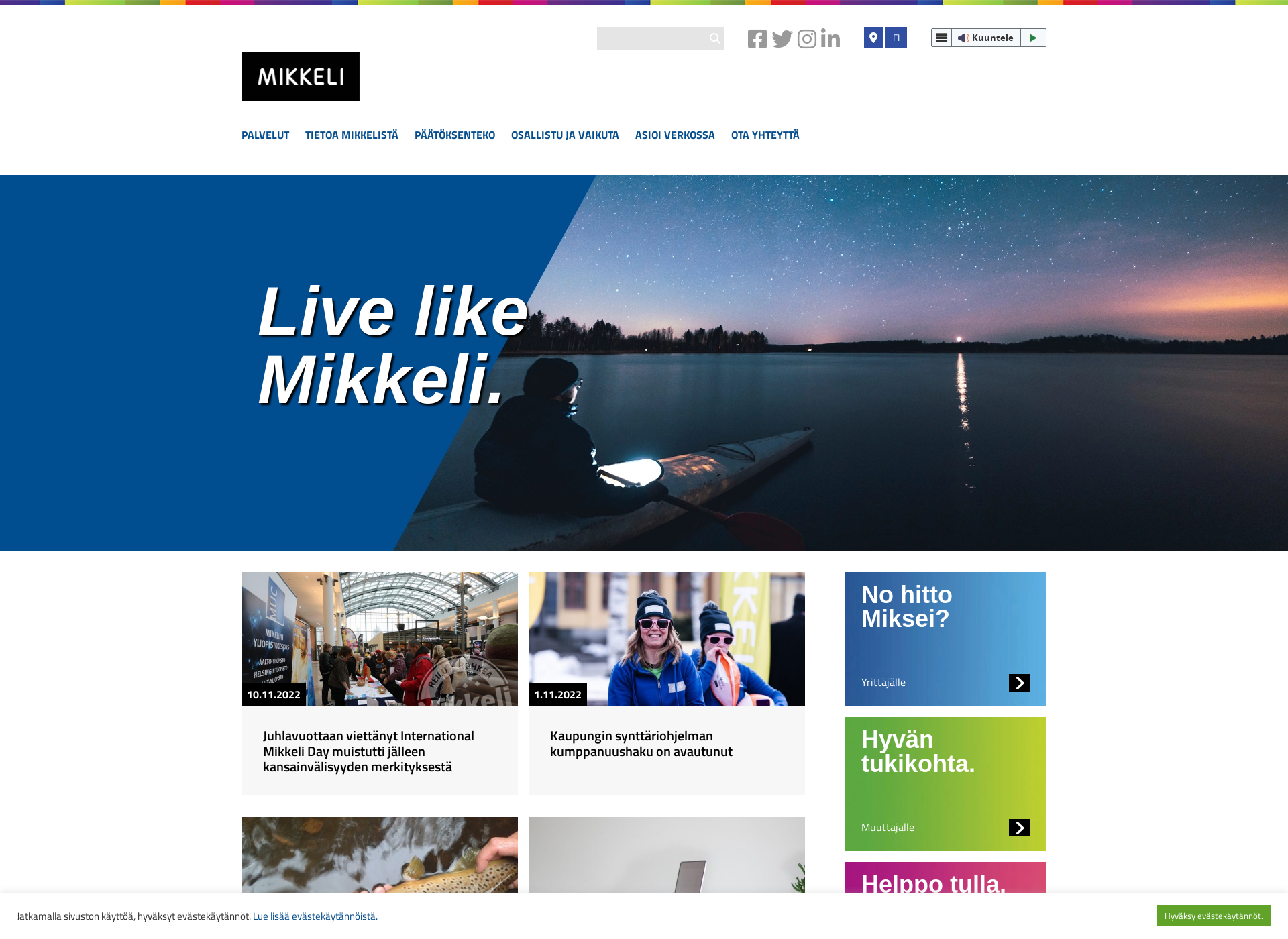 Screenshot for mikkeli.fi