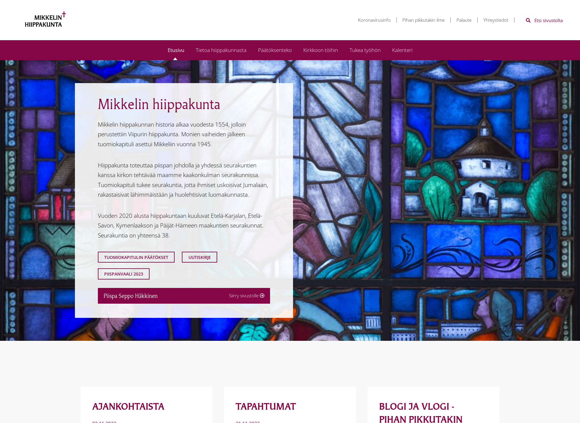 Screenshot for mikkelinhiippakunta.fi
