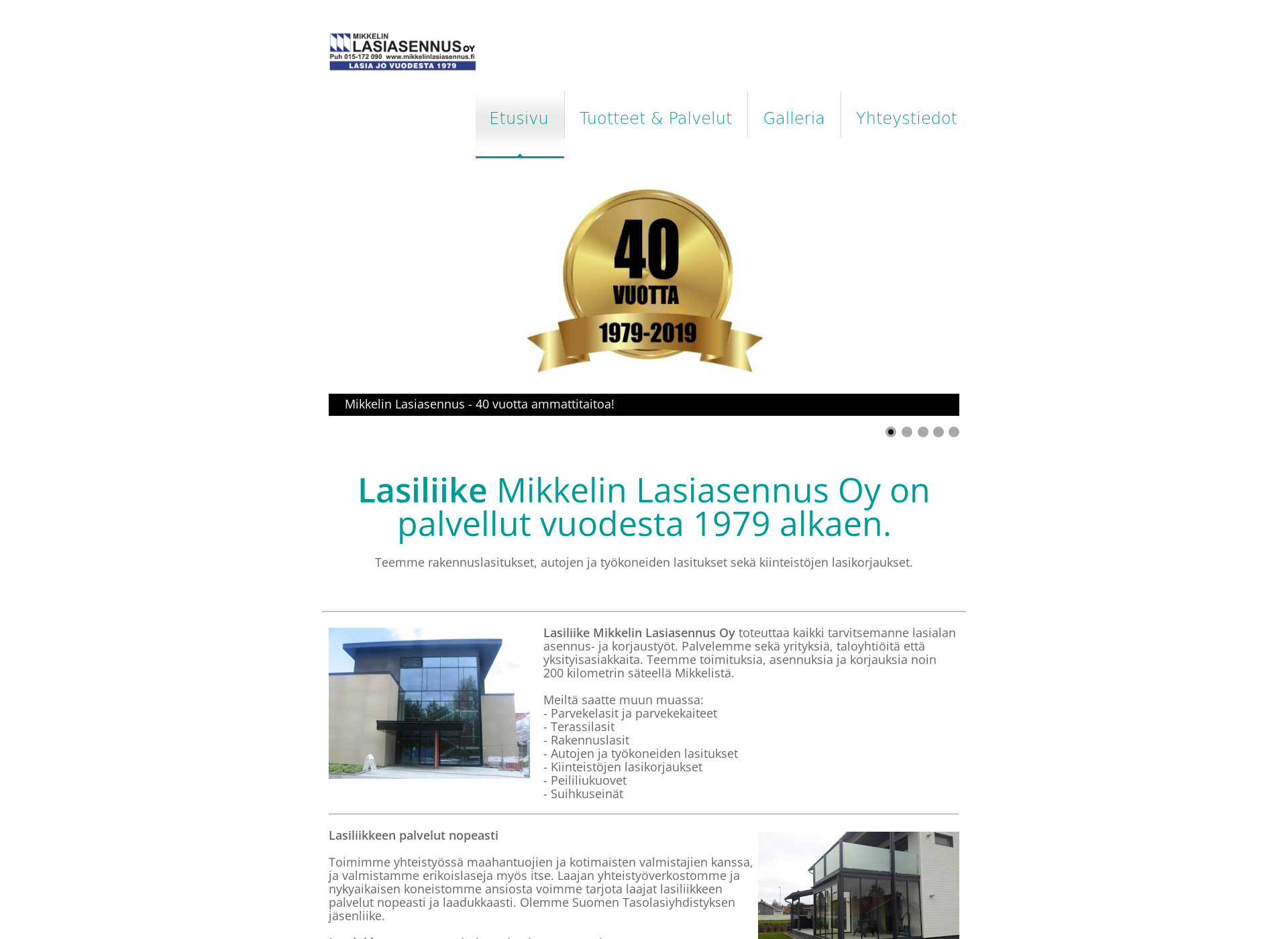 Screenshot for mikkelinlasiasennus.fi