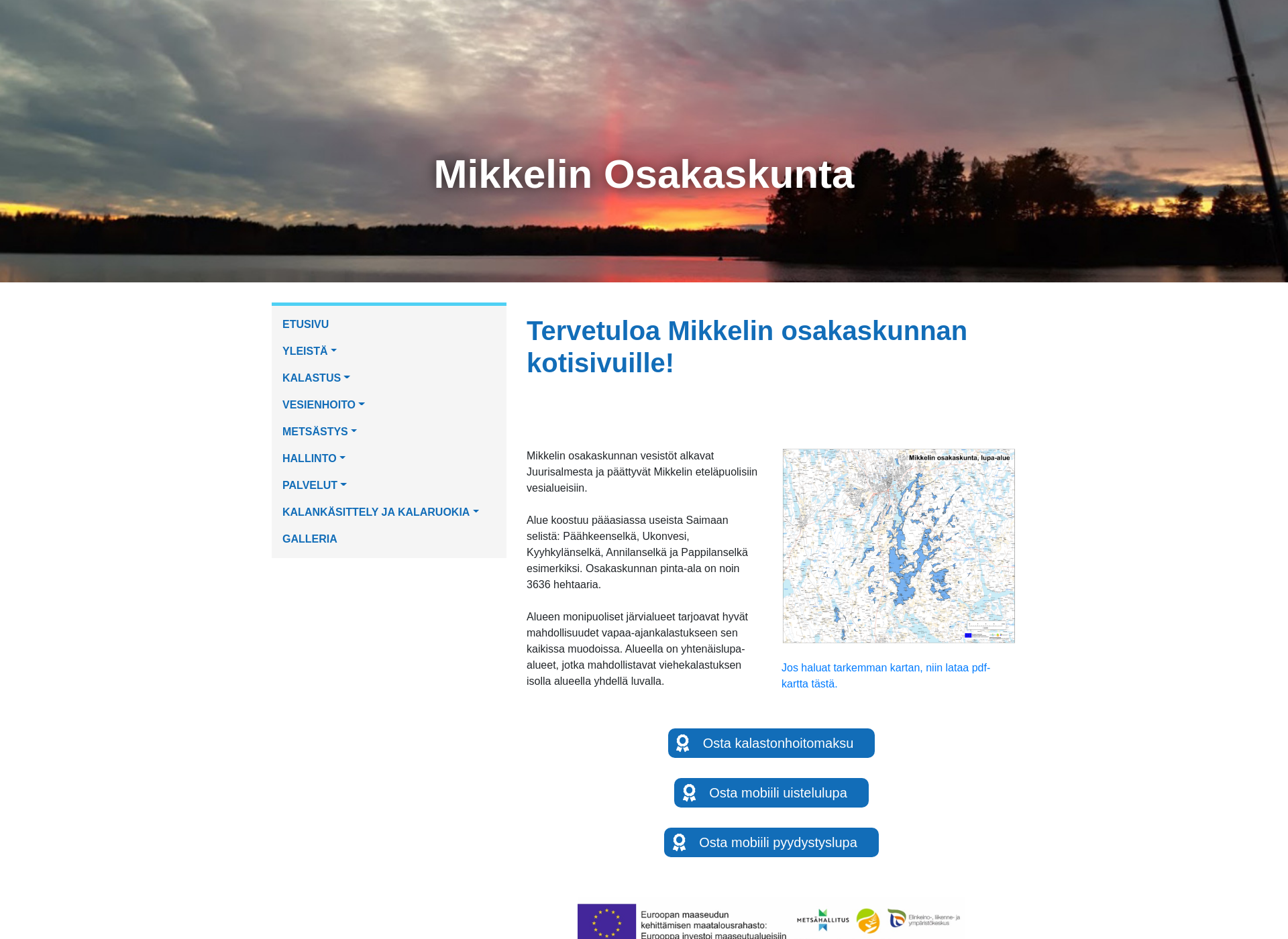 Skärmdump för mikkelinok.fi