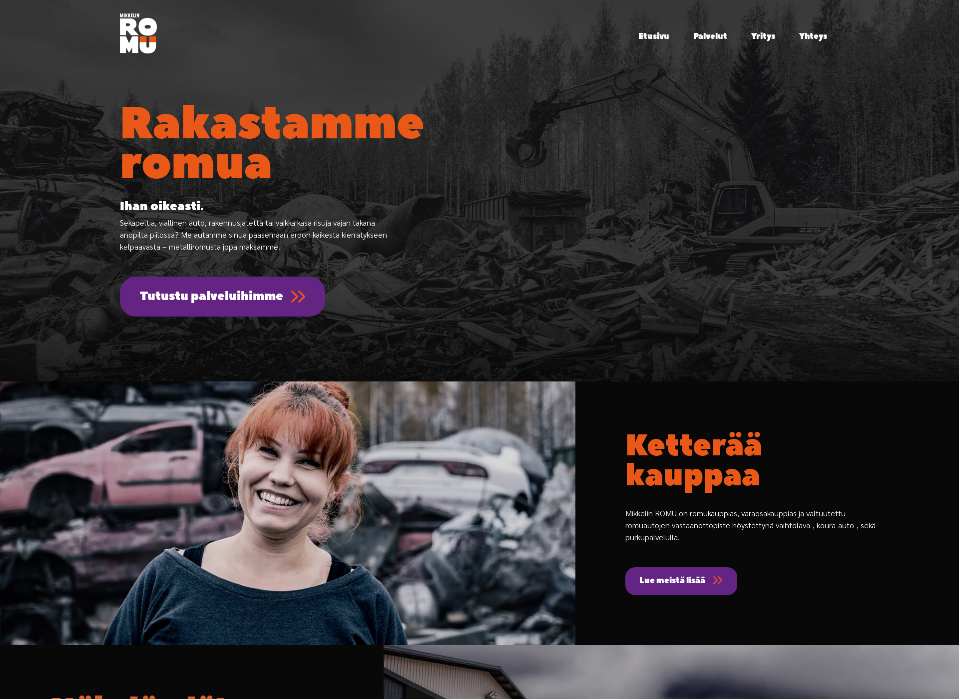 Skärmdump för mikkelinromu.fi