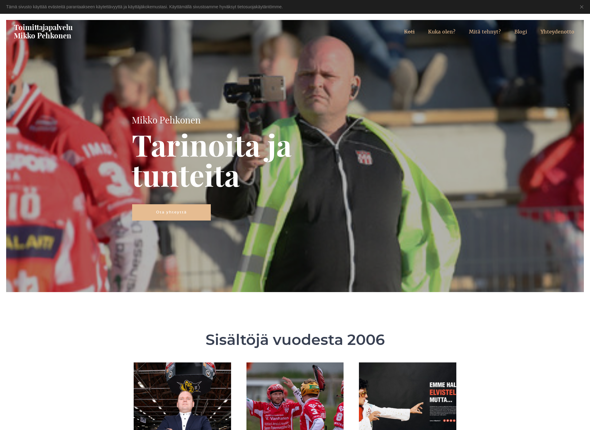 Skärmdump för mikkopehkonen.fi