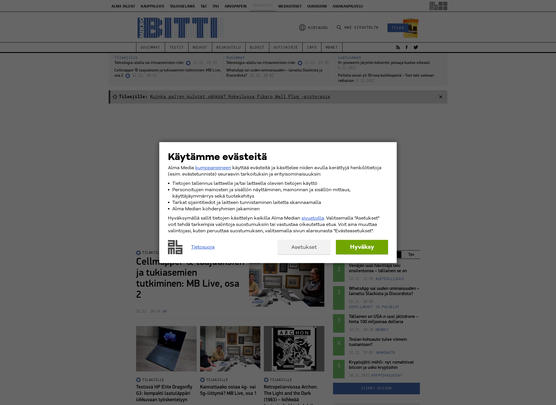 Skärmdump för mikropc.fi