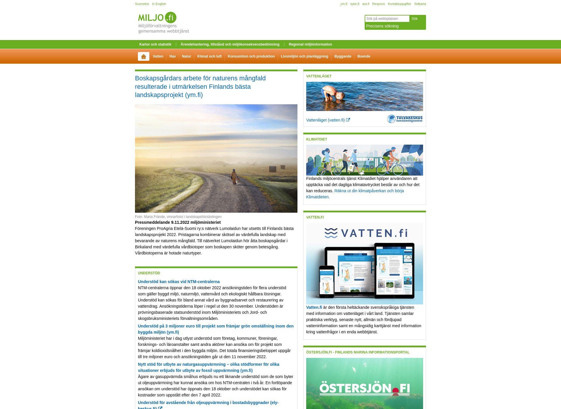 Screenshot for miljö.fi