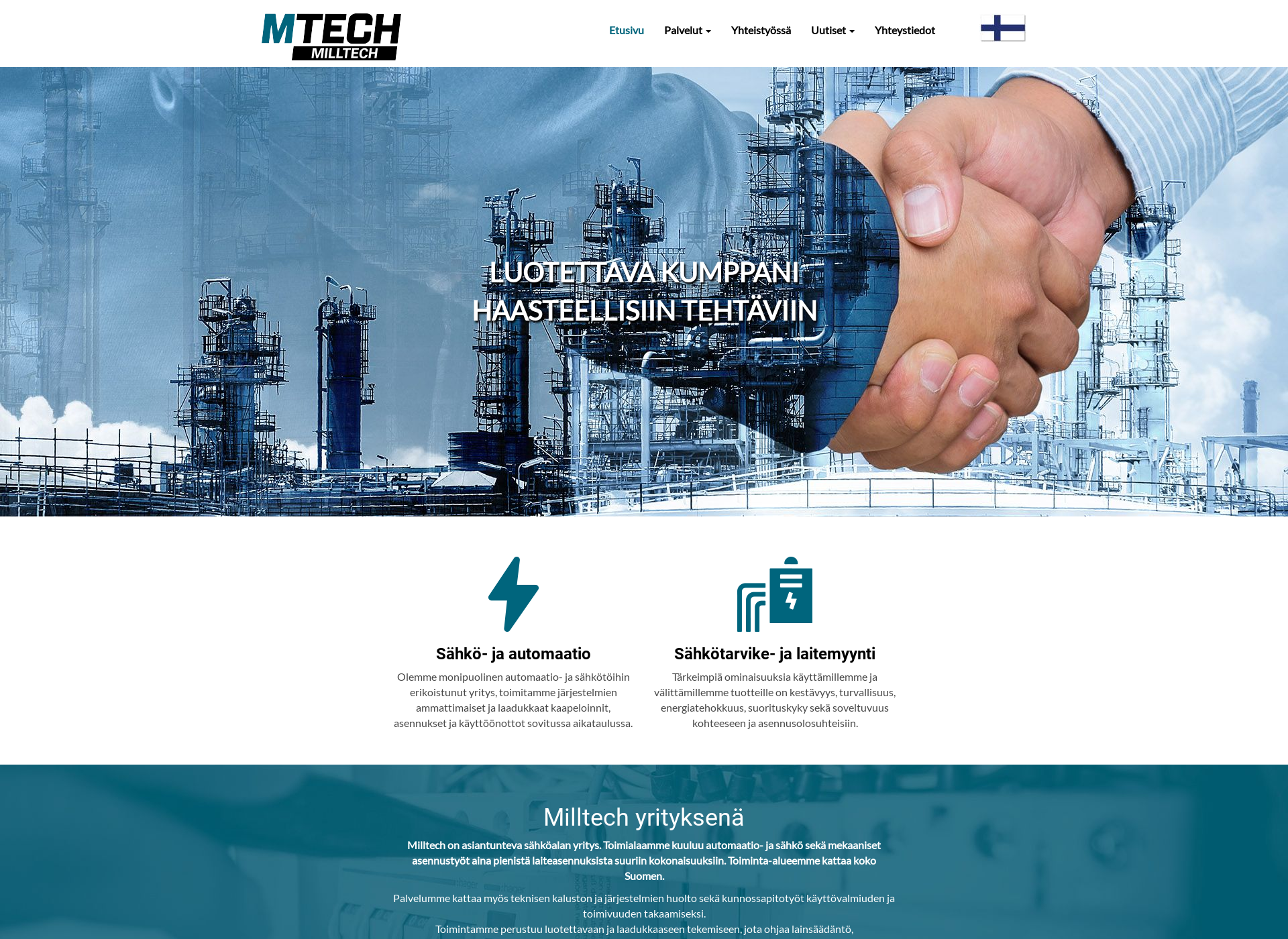 Screenshot for milltech.fi