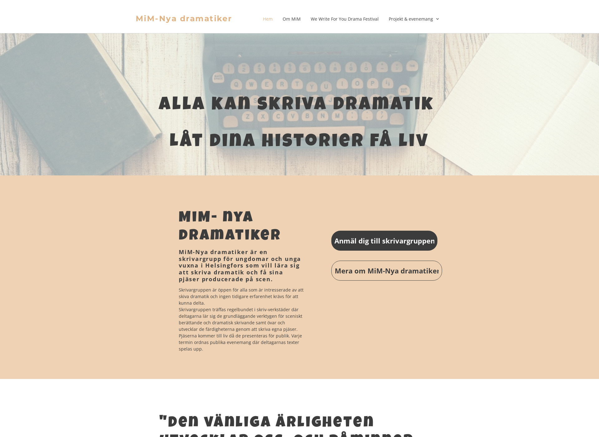 Skärmdump för mimnyadramatiker.fi
