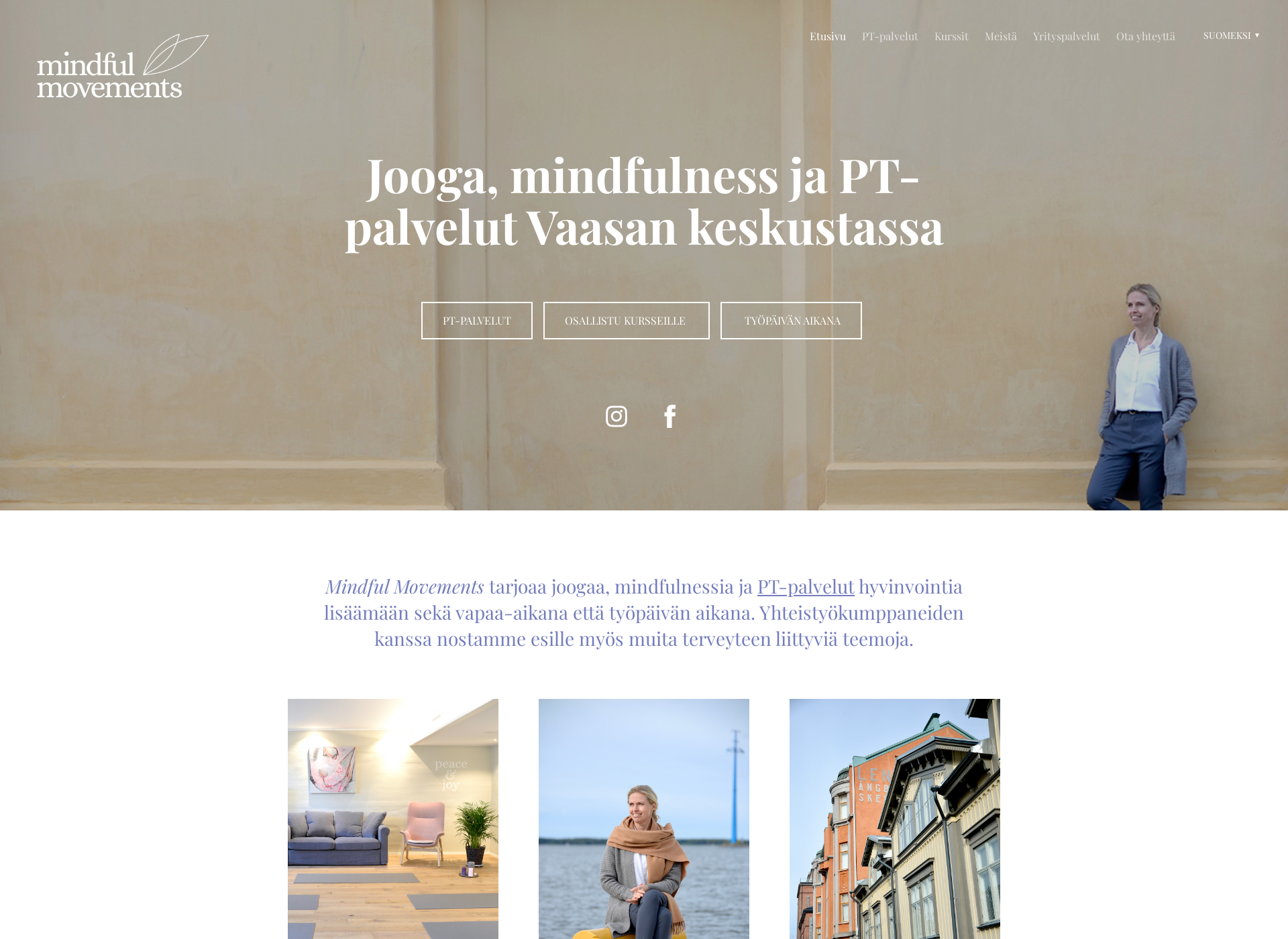 Skärmdump för mindfulmovements.fi