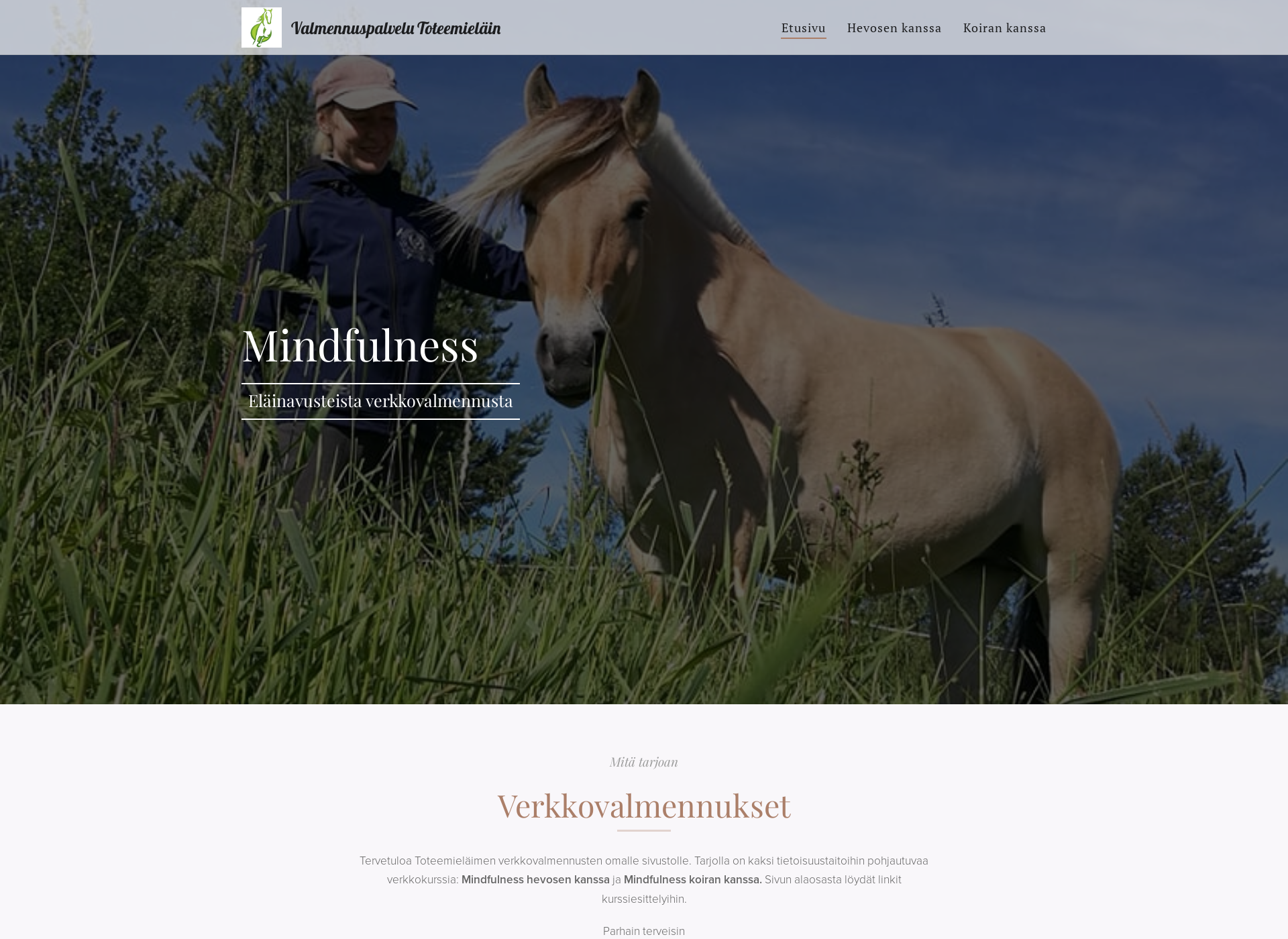 Screenshot for mindfulnessverkkovalmennus.fi