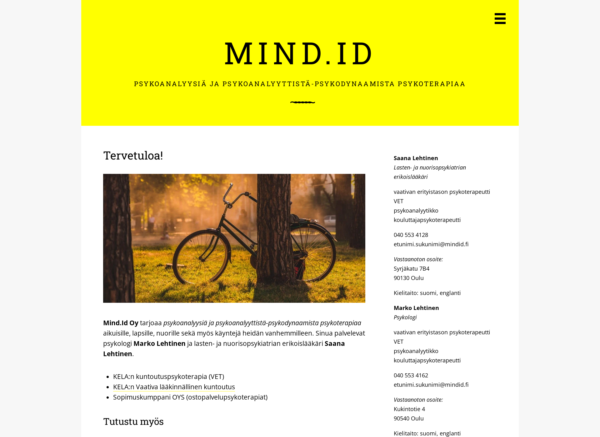 Skärmdump för mindid.fi