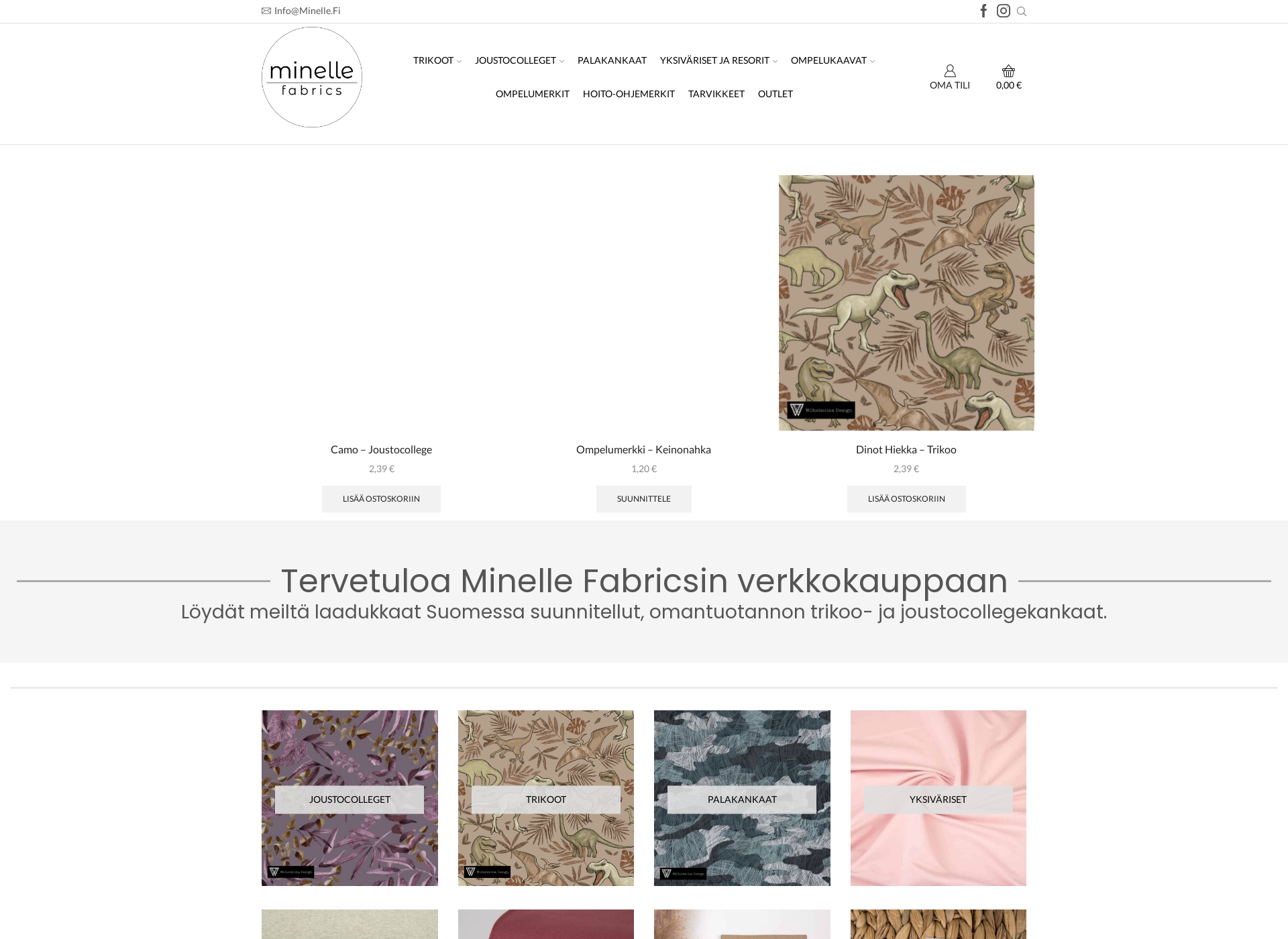 Screenshot for minelle.fi