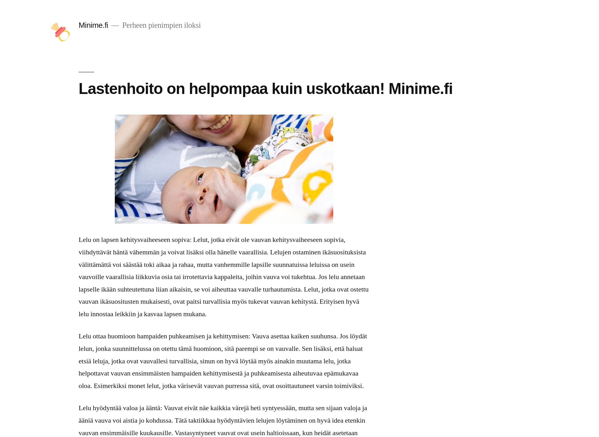 Skärmdump för minime.fi