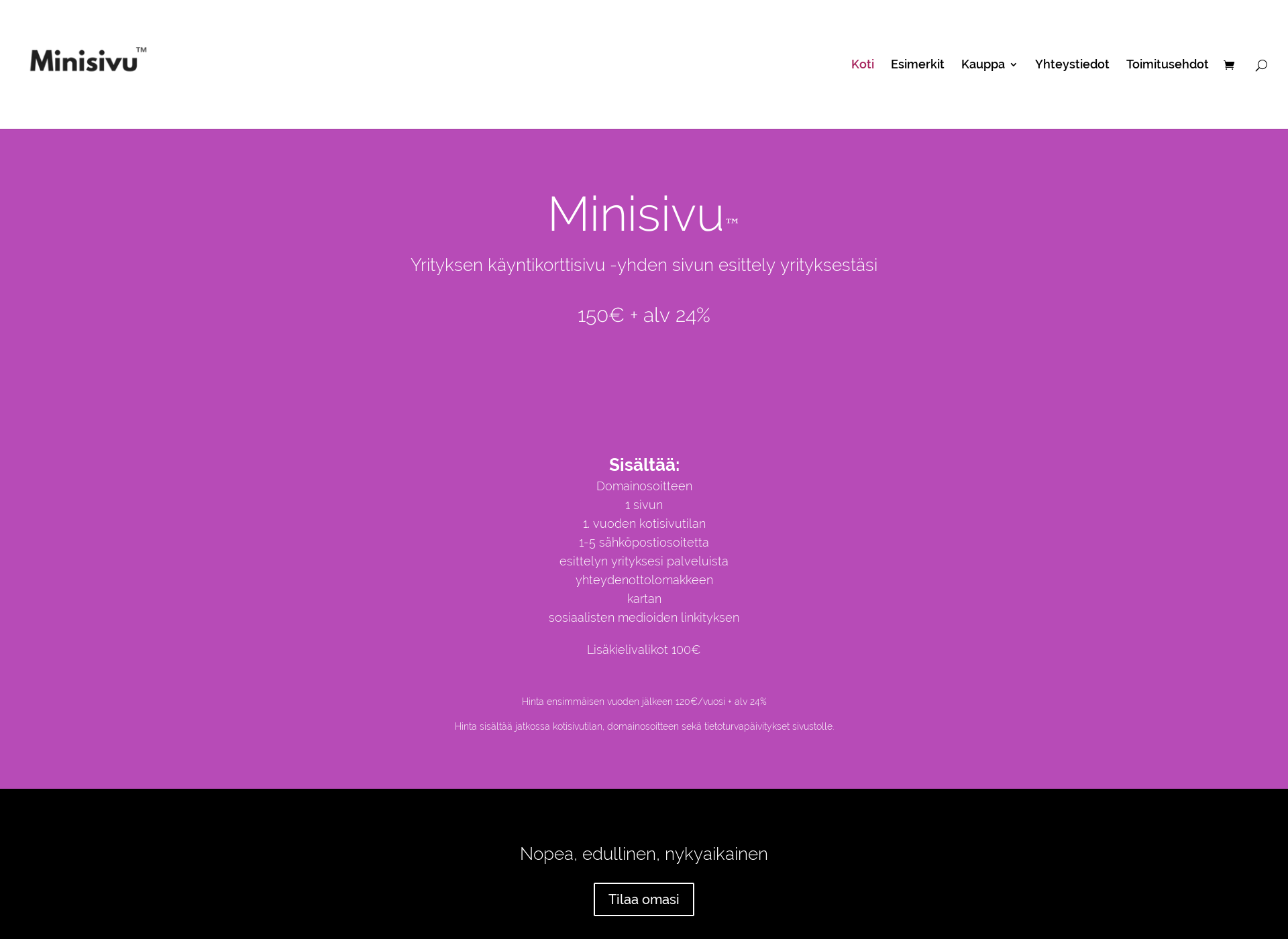 Screenshot for minisivu.fi